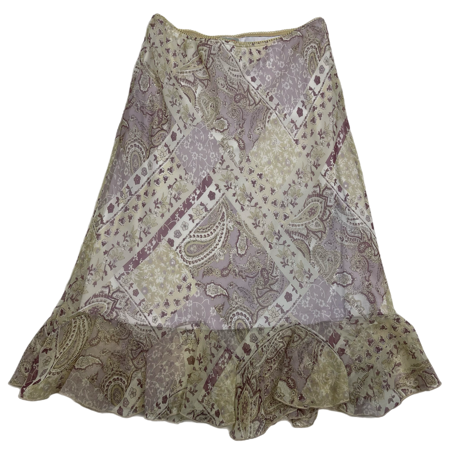 Boho paisley mesh midi skirt (M)