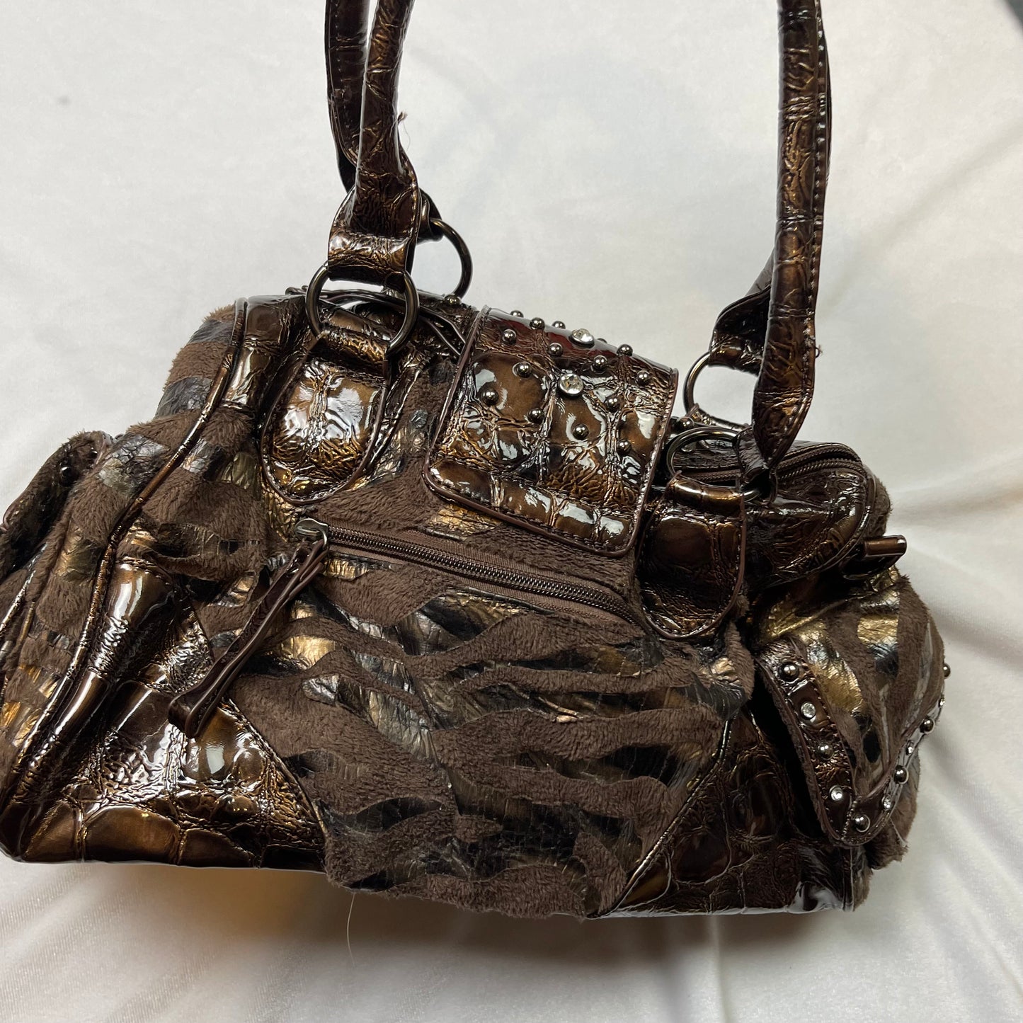 Mcbling zebra print purse