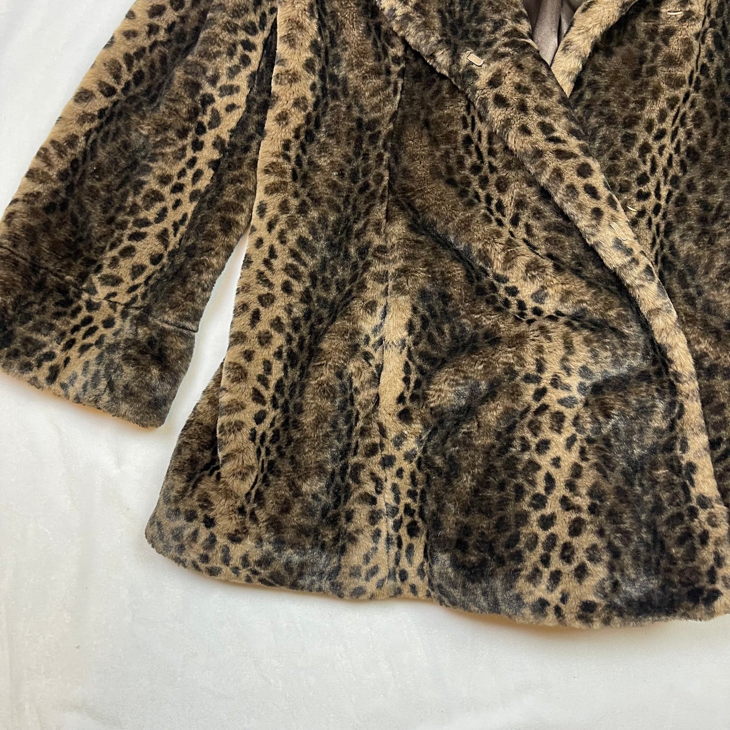 Grunge animal print faux fur coat (M)