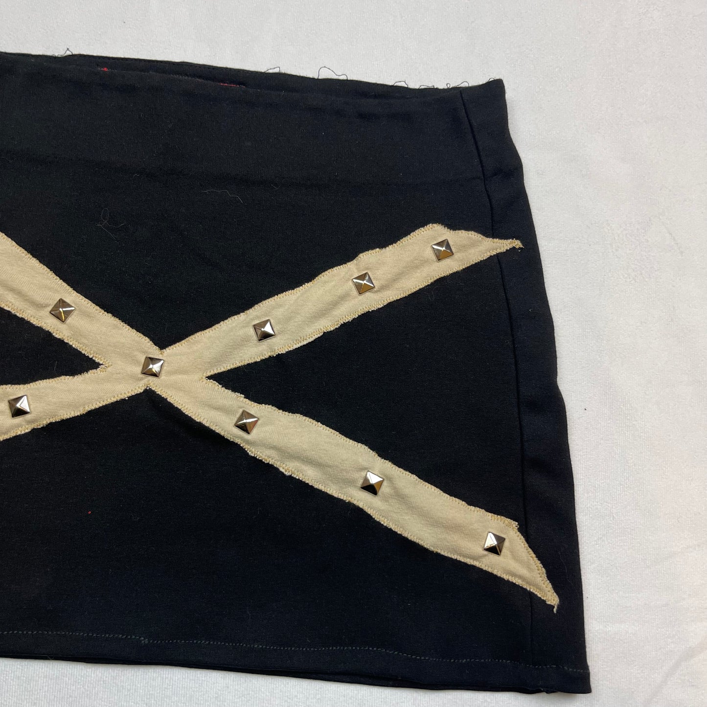 Mallgoth upcycled X mini skirt (30”)