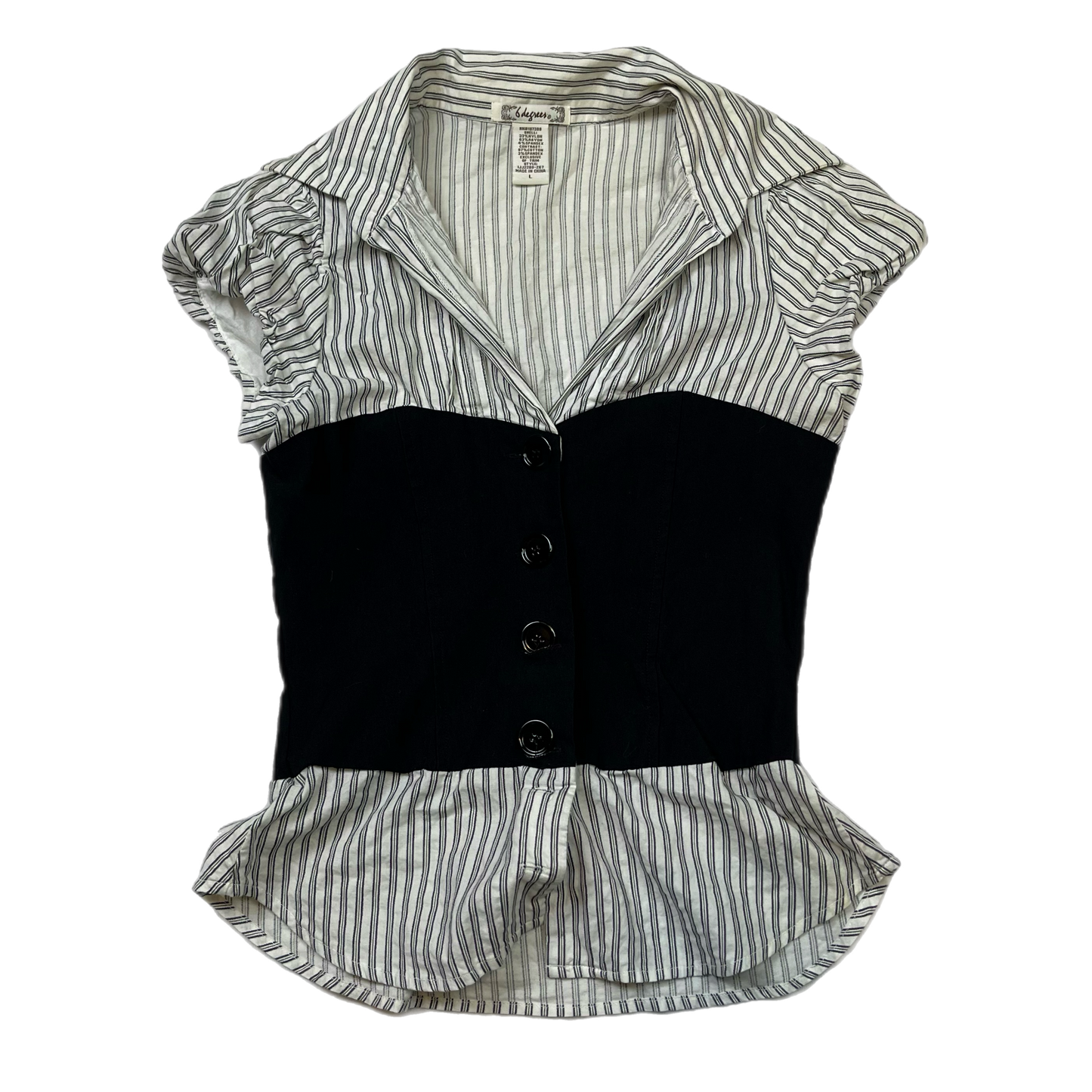 Y2K pinstripe button down blouse (L)