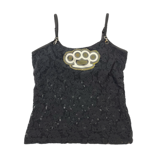 Emo upcycled brass knuckles top (M)