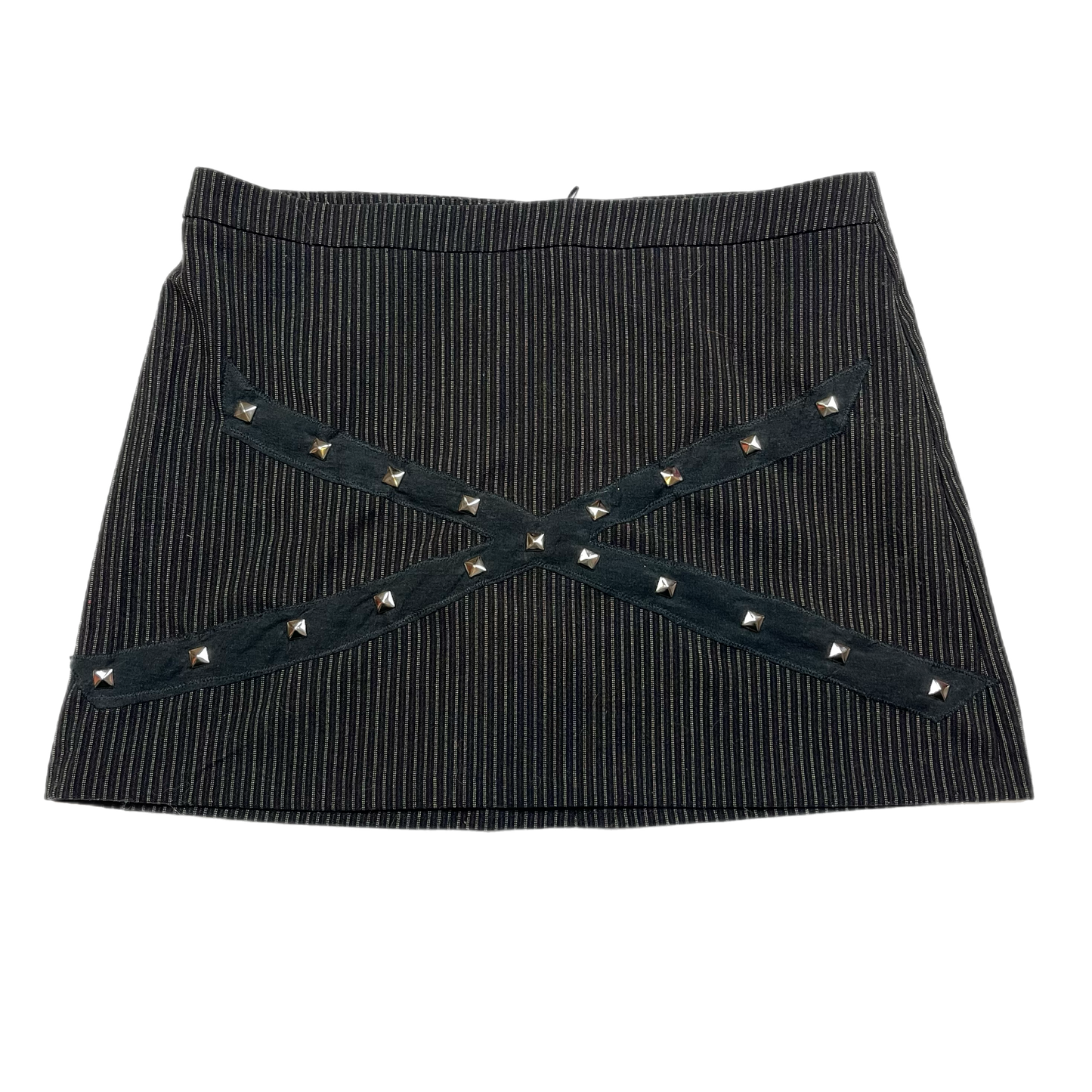Mallgoth upcycled X stud mini skirt (29”)
