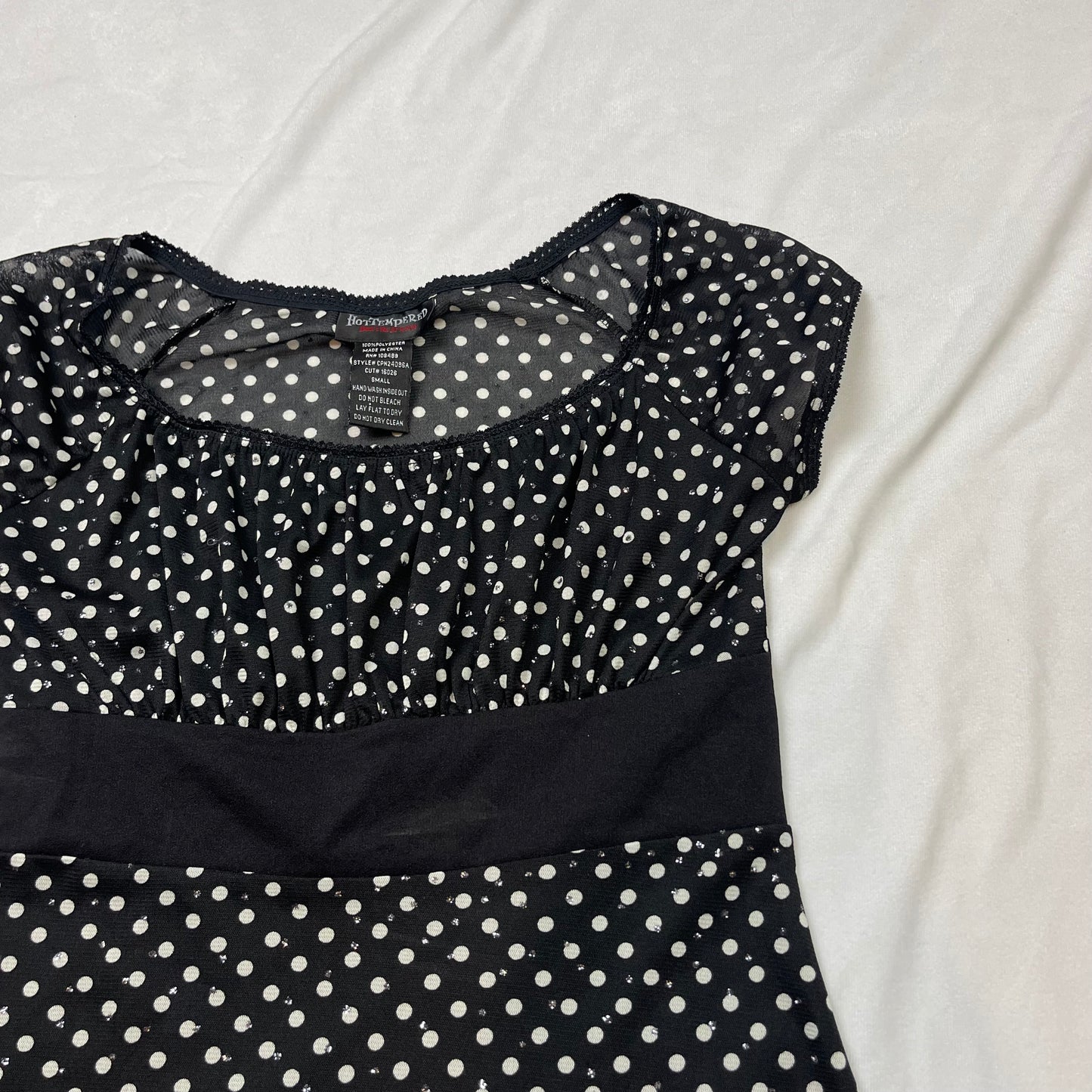 Y2K polka dot baby doll top (S)