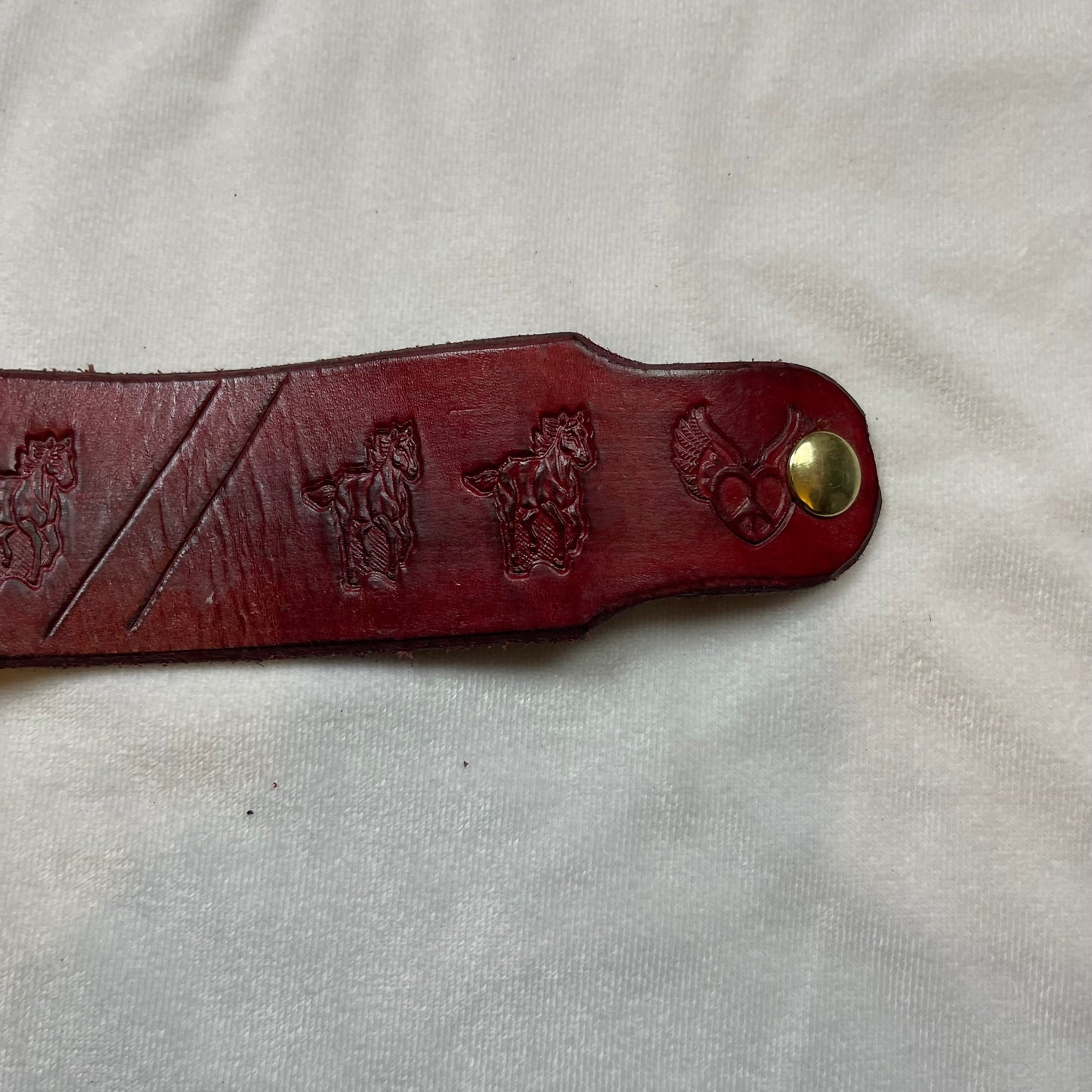 Vintage red leather cuff bracelet