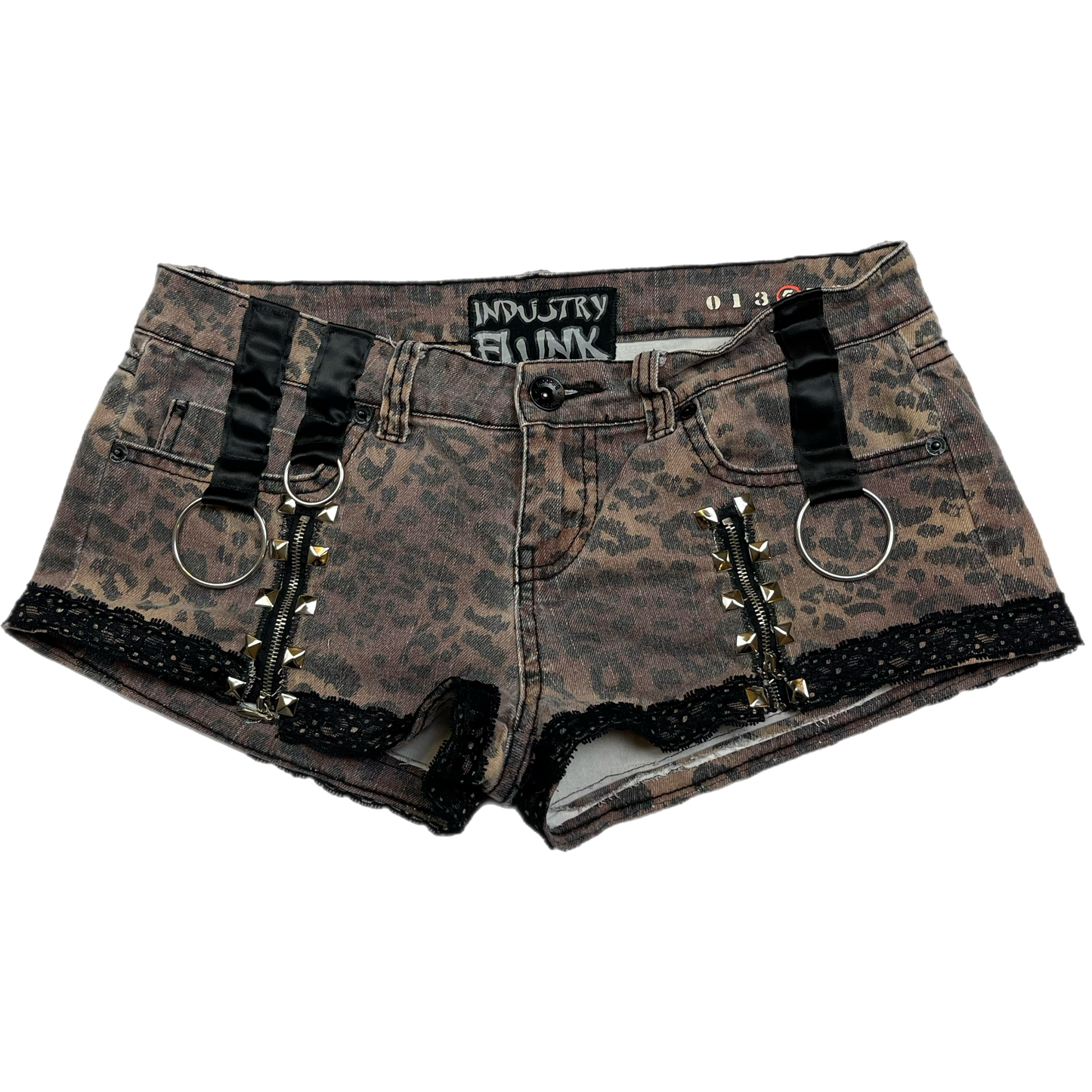 Upcycled animal print micro shorts (29”)