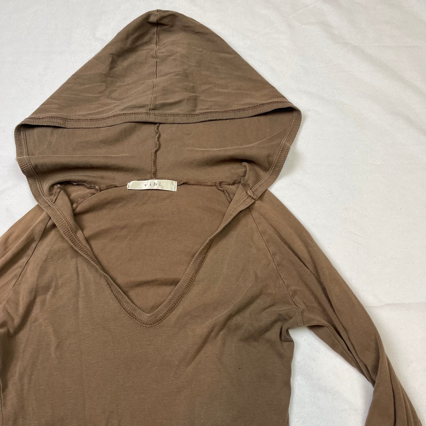 Grunge brown slinky hoodie (M)