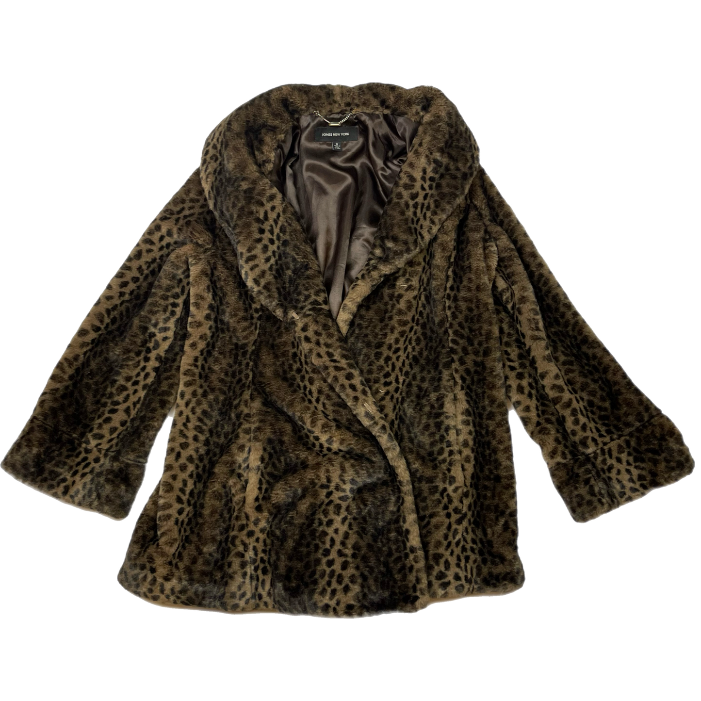 Grunge animal print faux fur coat (M)