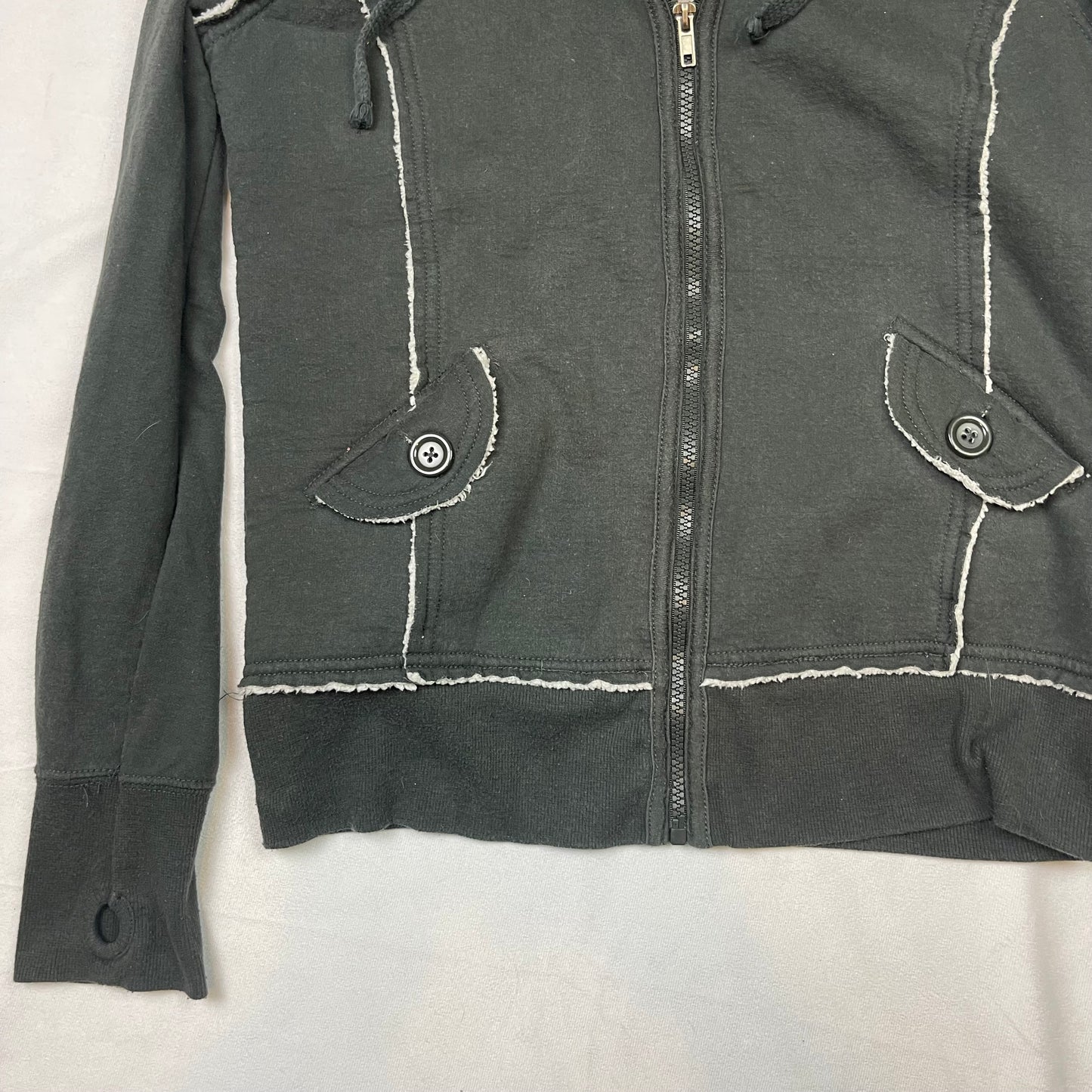 Faux fur trim hoodie (L)