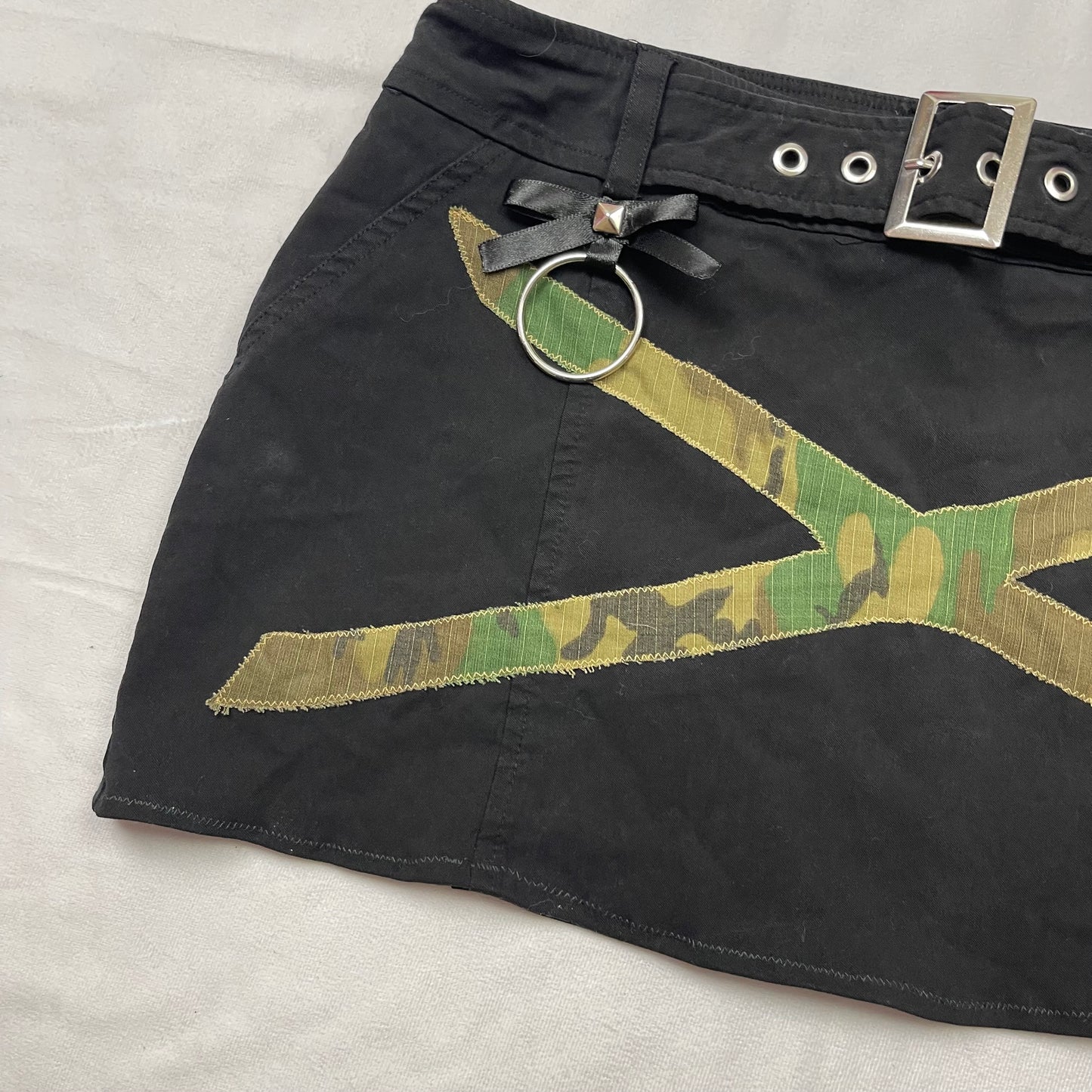 Mallgoth X upcycled mini skirt (32”)