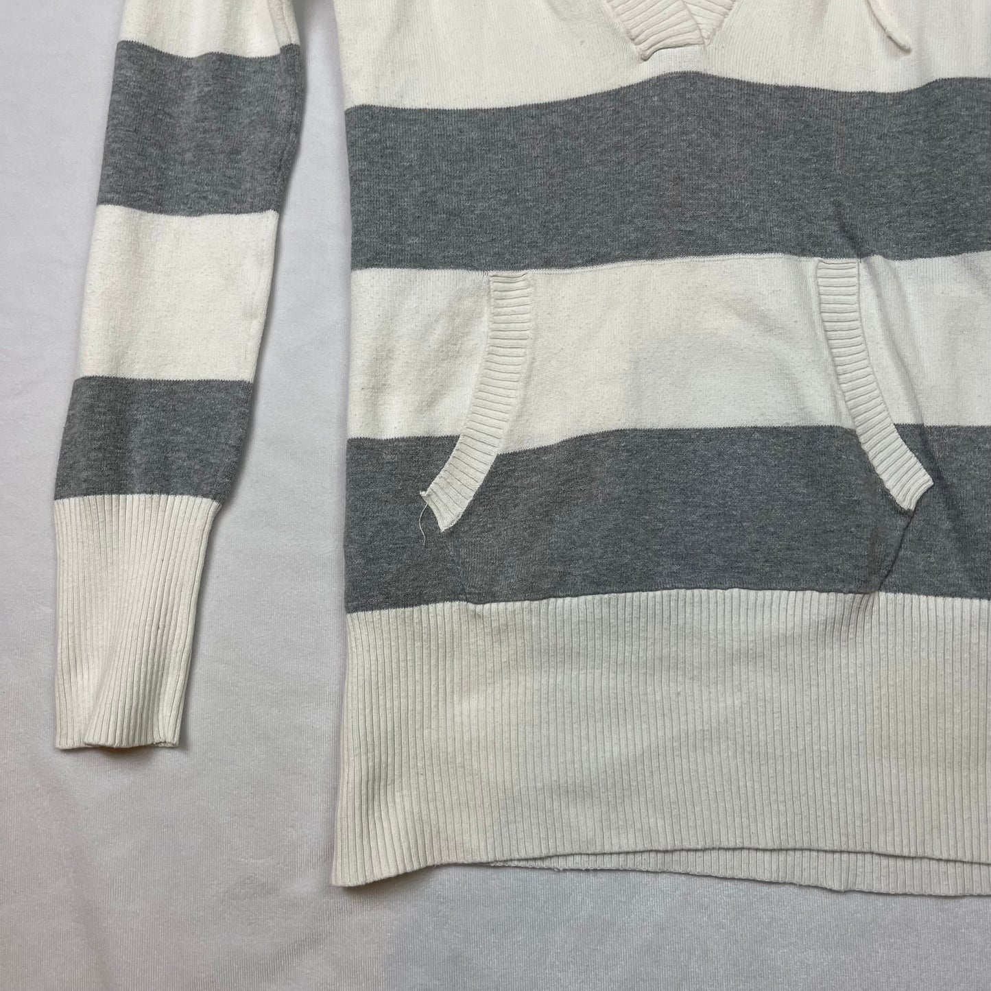 Y2K striped knit hoodie (L)