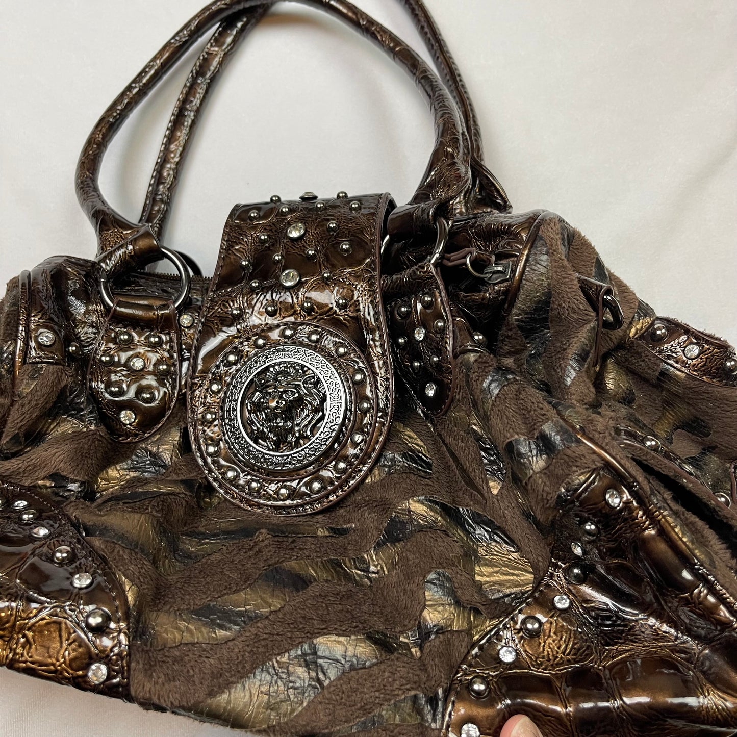 Mcbling zebra print purse