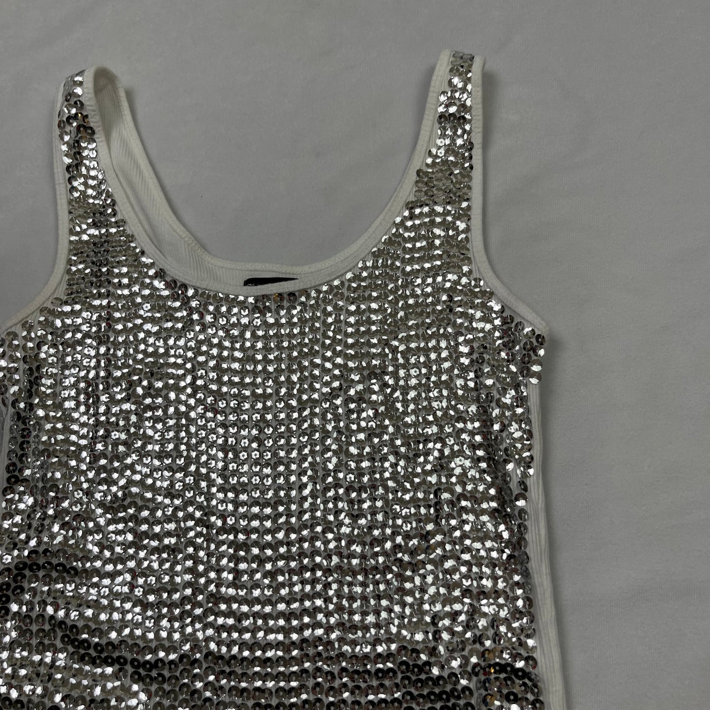 Y2K white sequence tank top (XS)