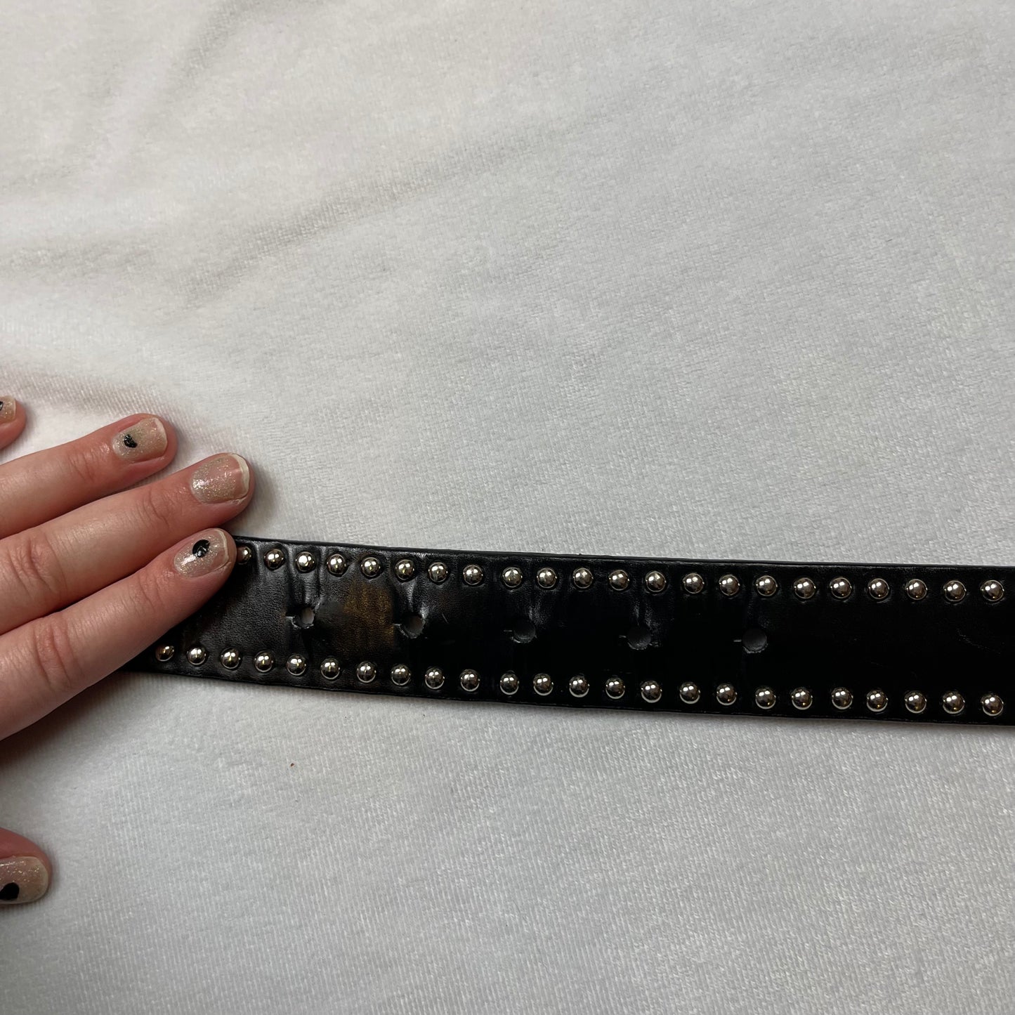 Grunge studded leather belt (M)