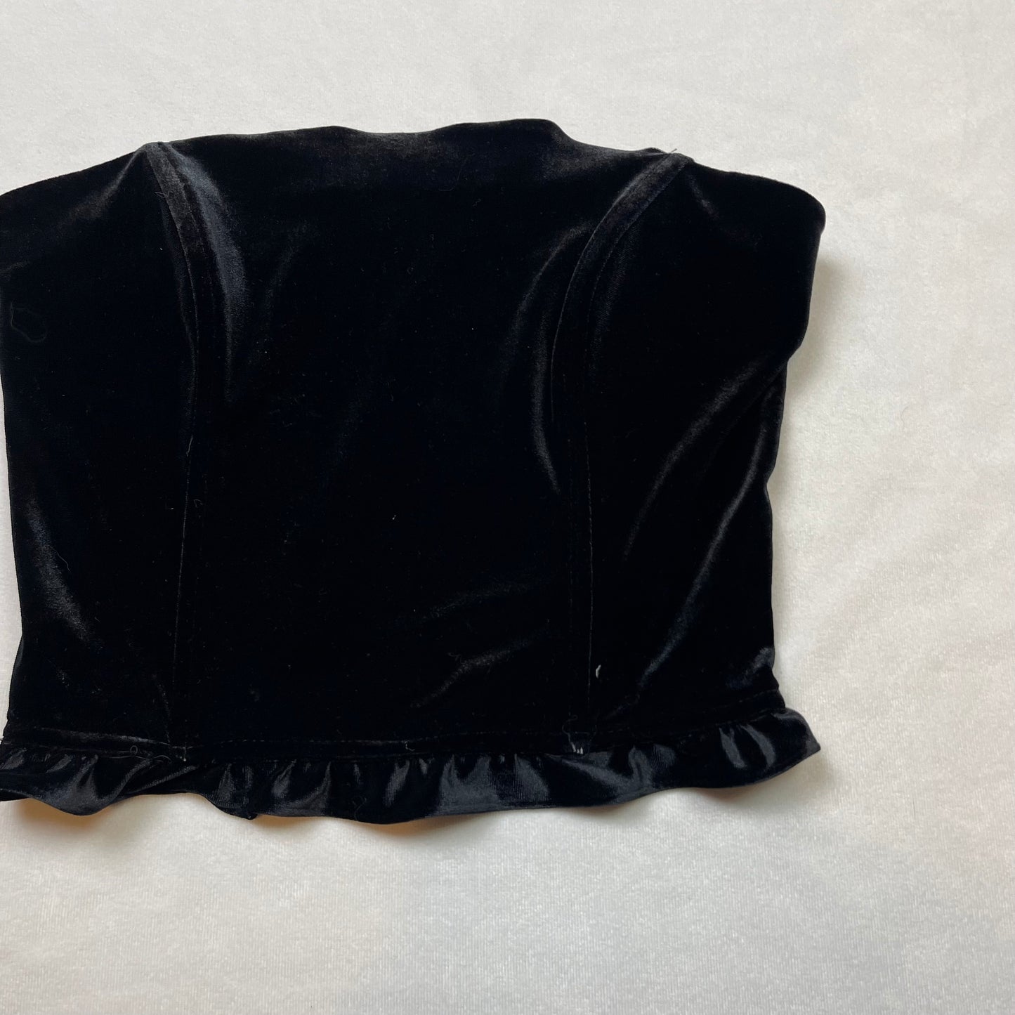 Vintage velvet ruffle boned top (L)