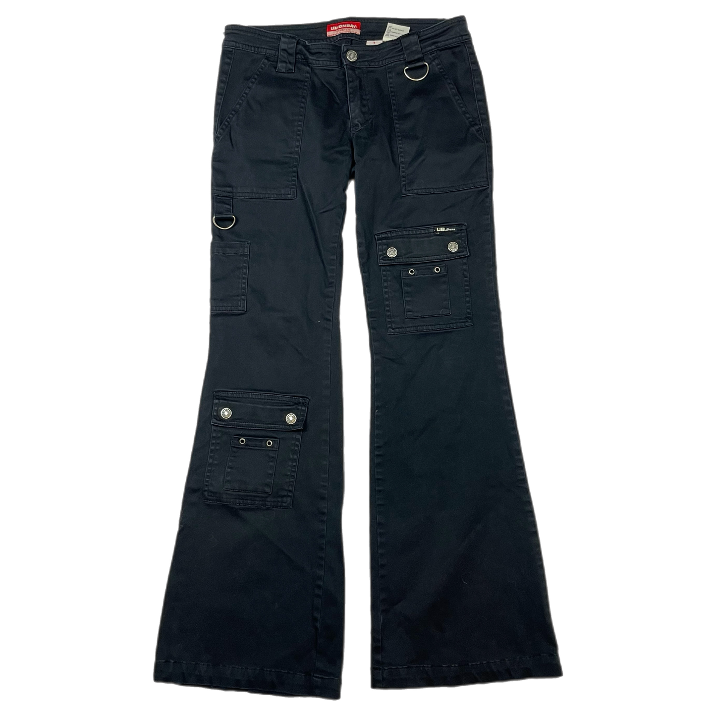 Emo cargo flare low rise pants (9)