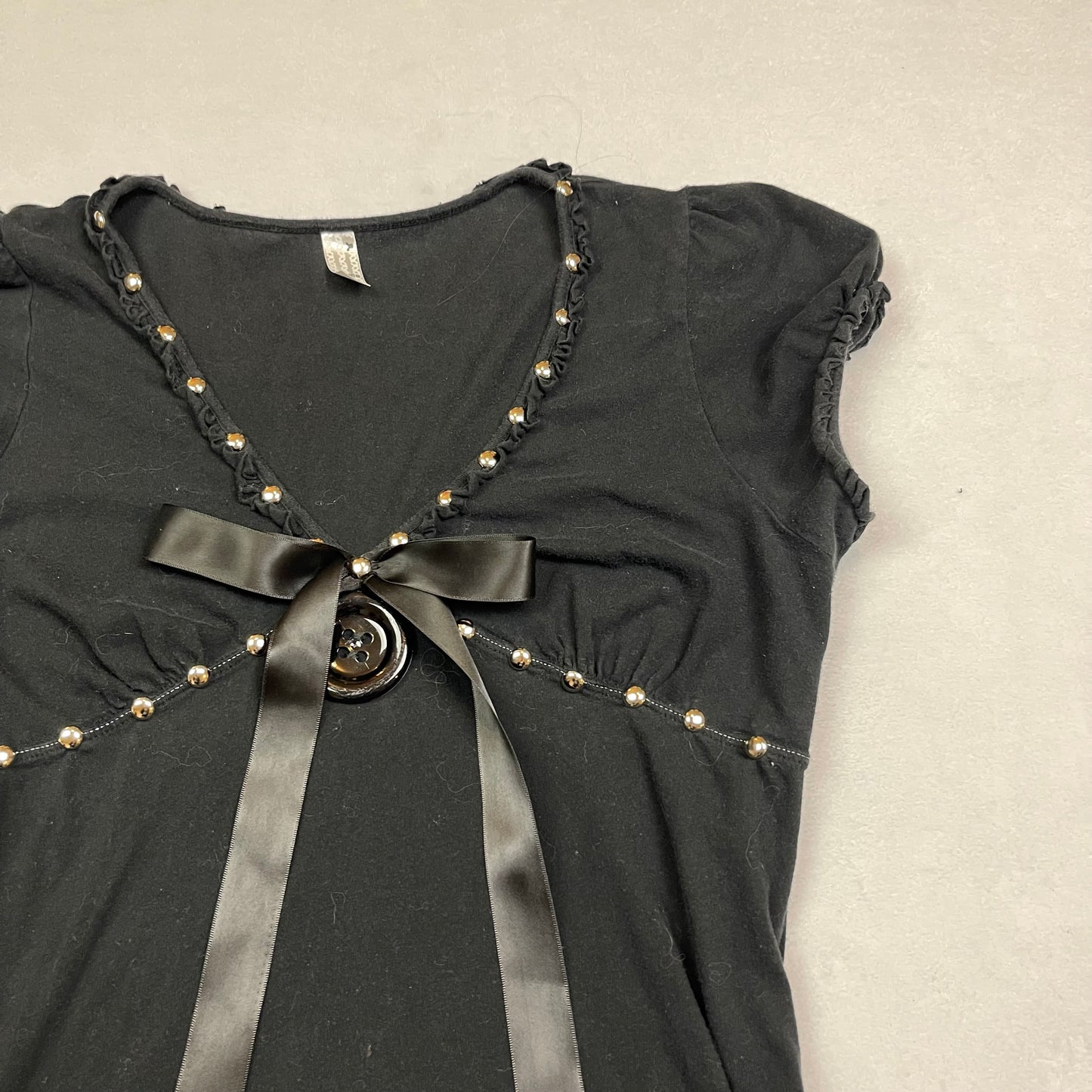 Upcycled studded babydoll top (XL)