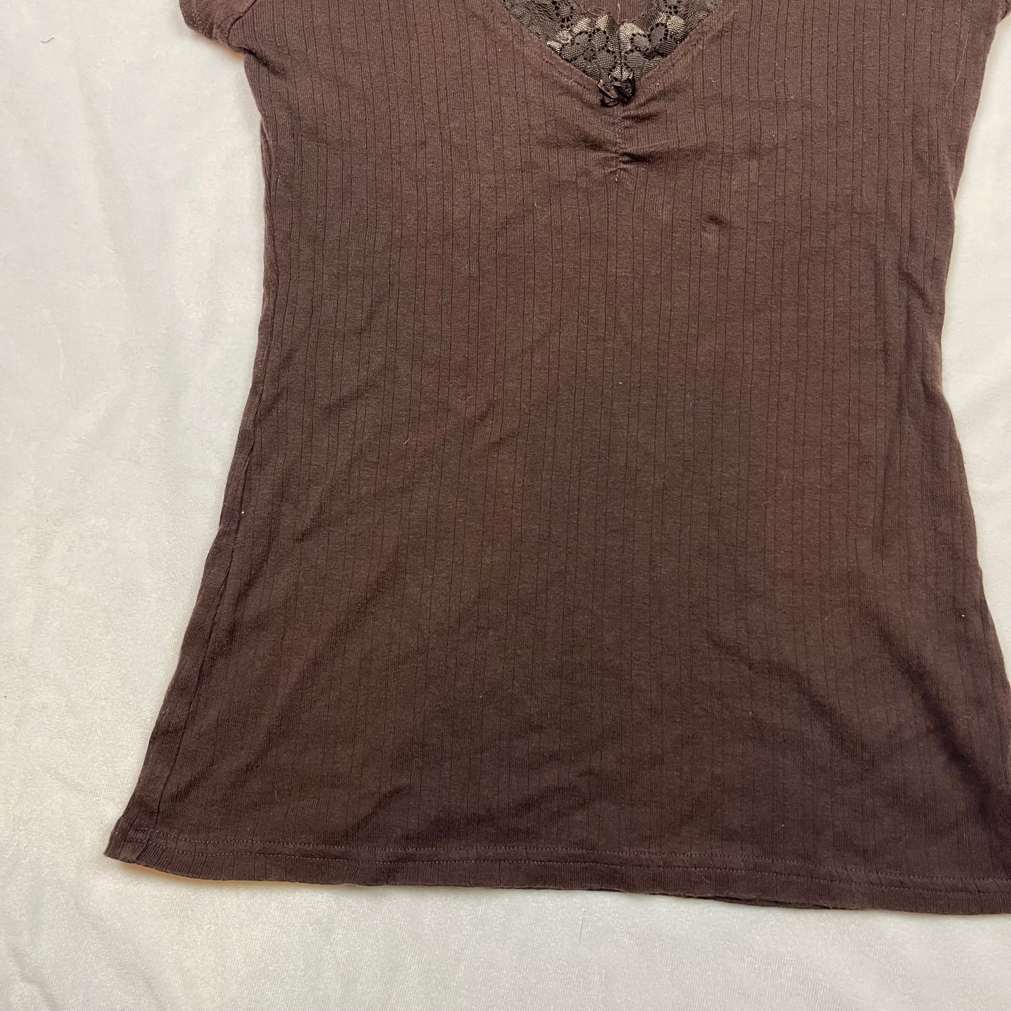 Y2K lace bow fitted top (XL)