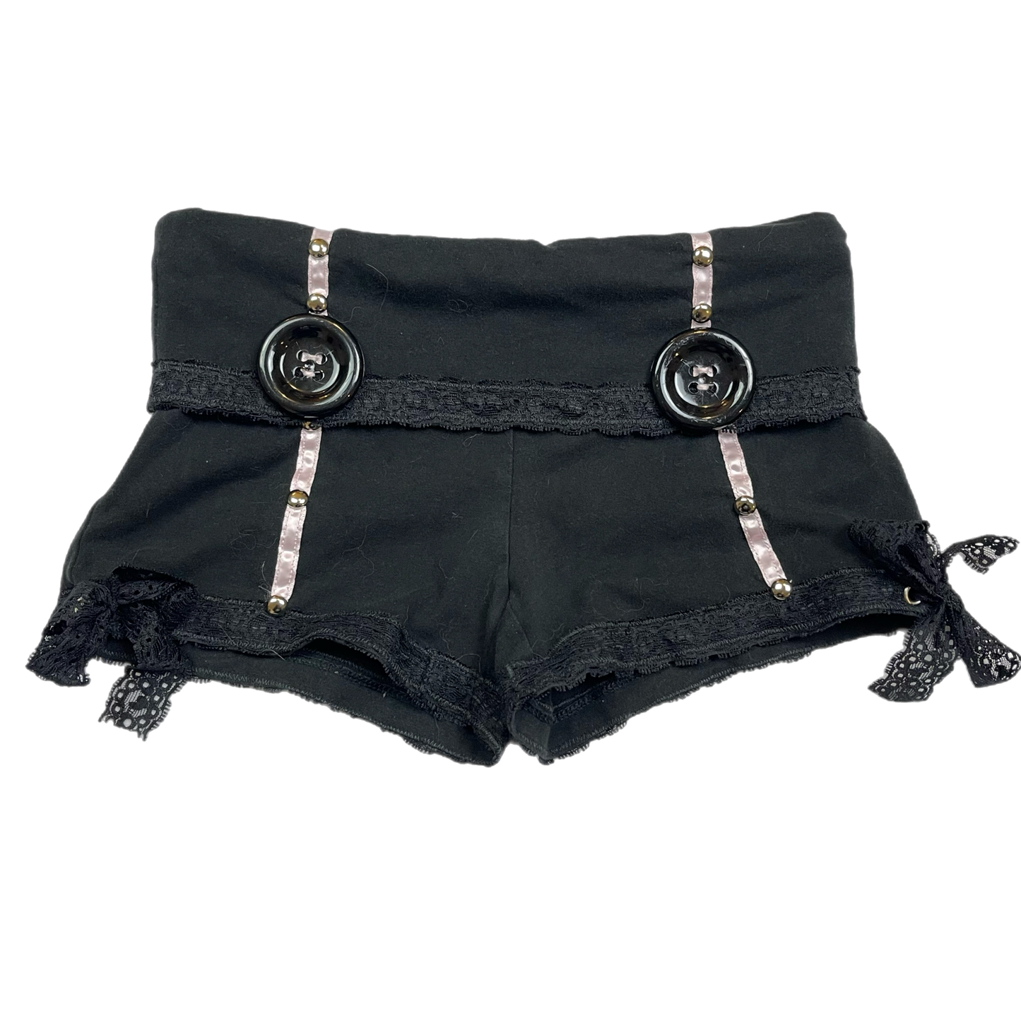 Upcycled fold over mini shorts (S)