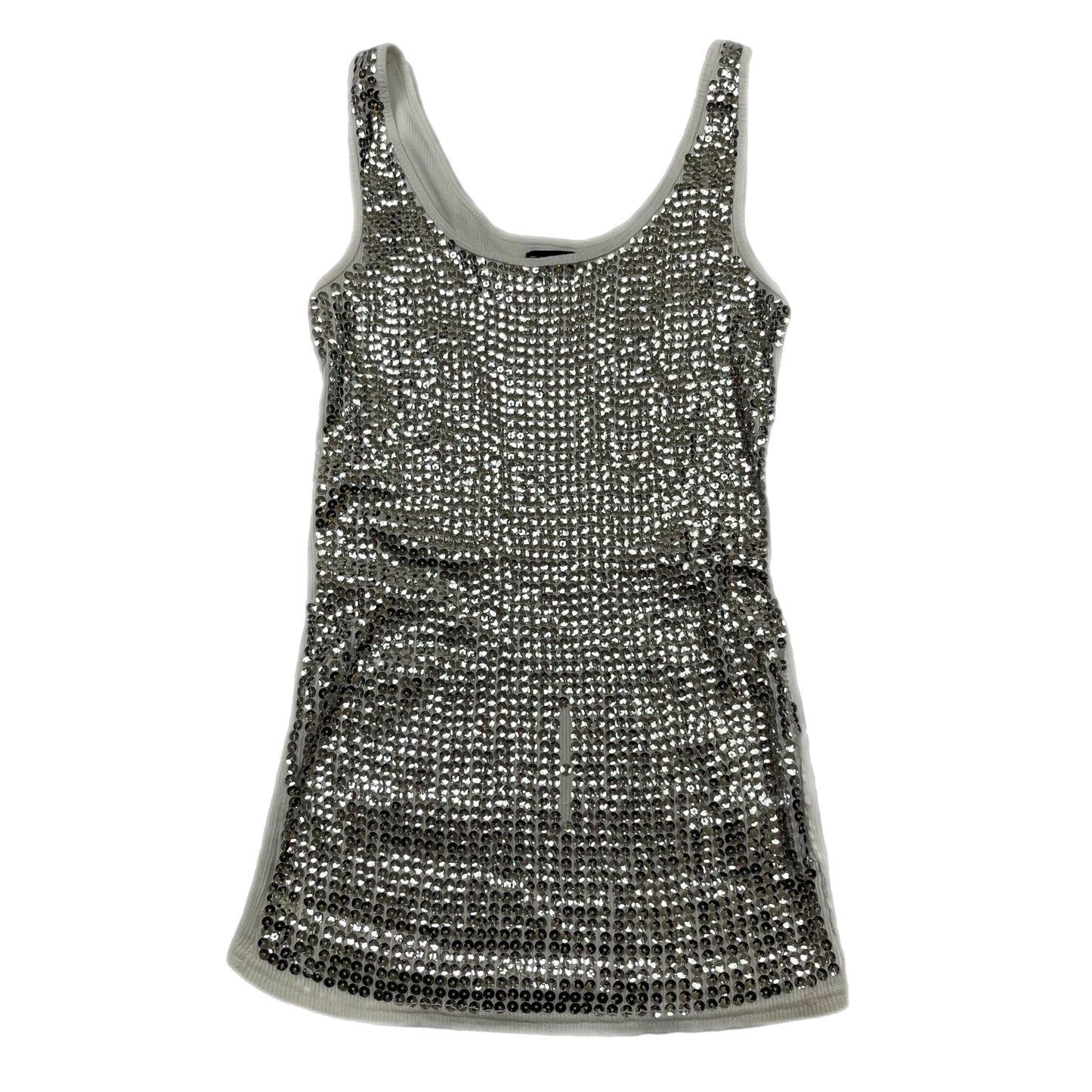 Y2K white sequence tank top (XS)