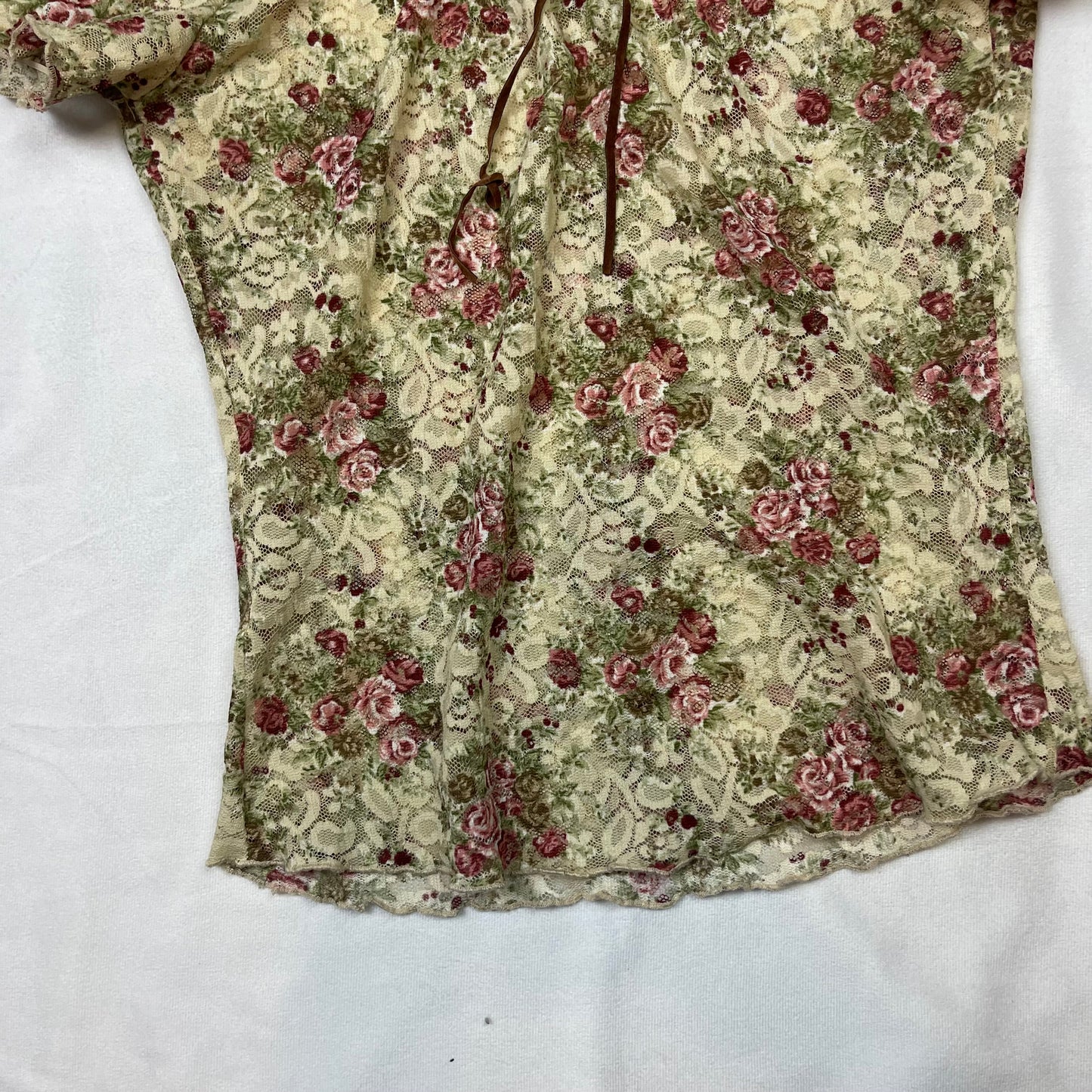 Coquette sheer lace milkmaid top (S)