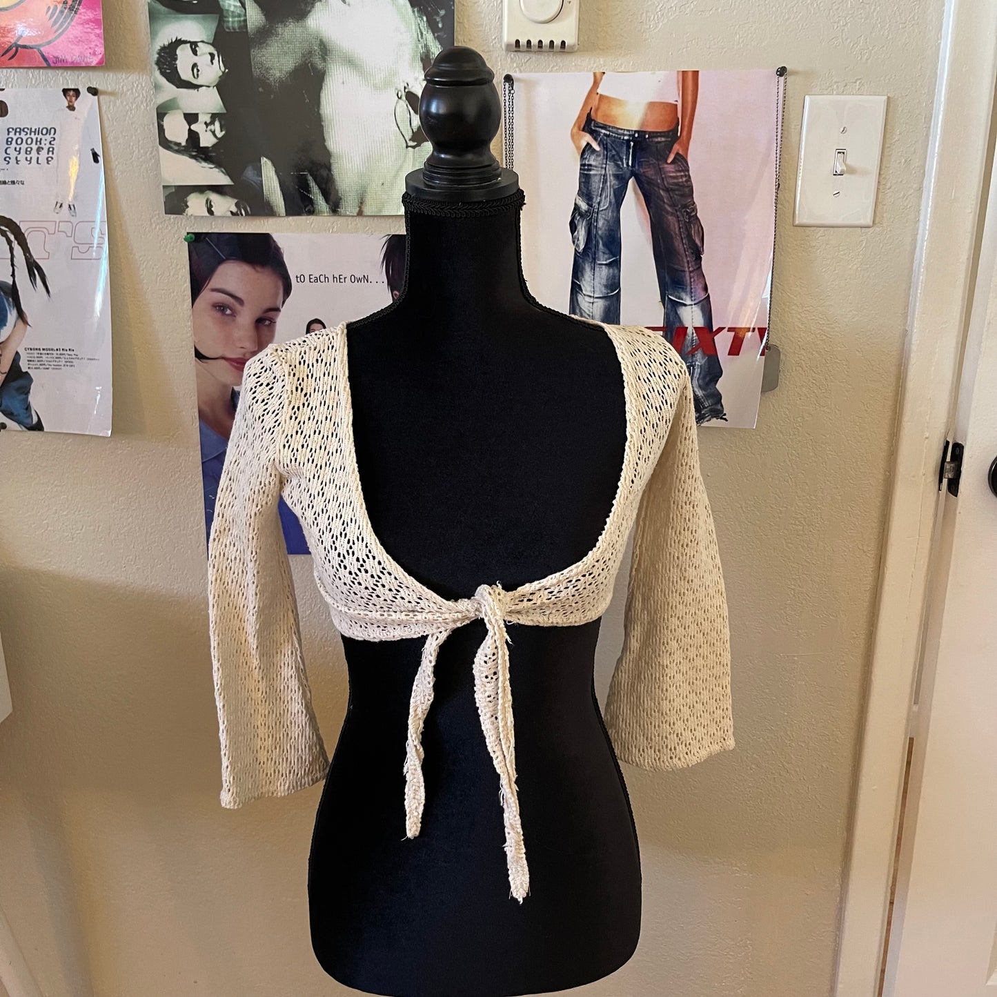 Y2K crochet tie up top (XS)
