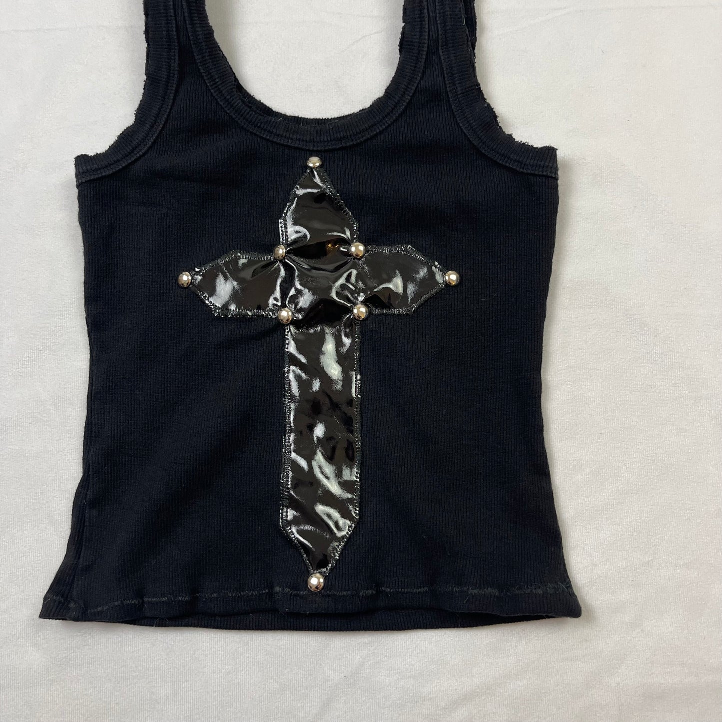 Mallgoth upcycled pvc cross top (XS)