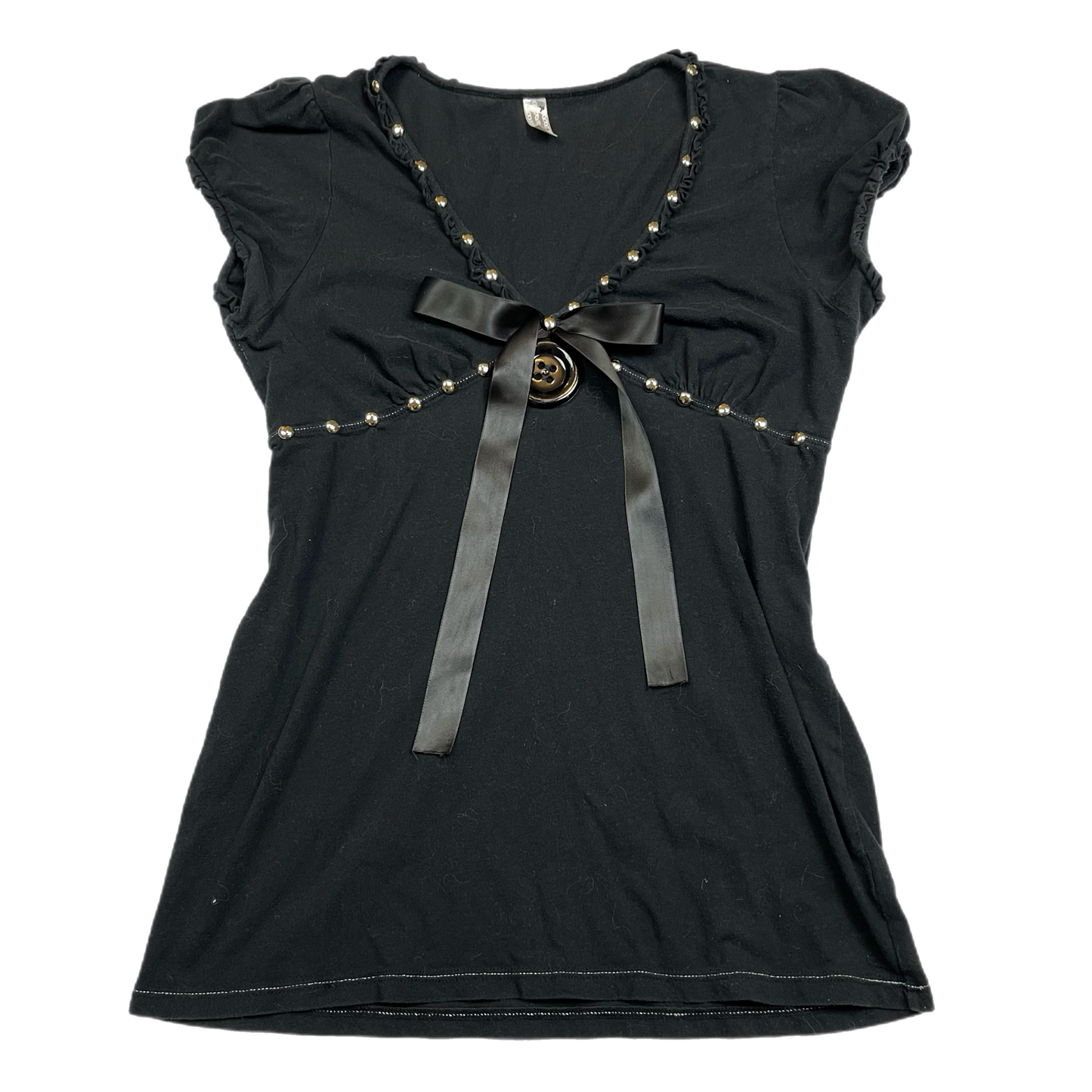 Upcycled studded babydoll top (XL)