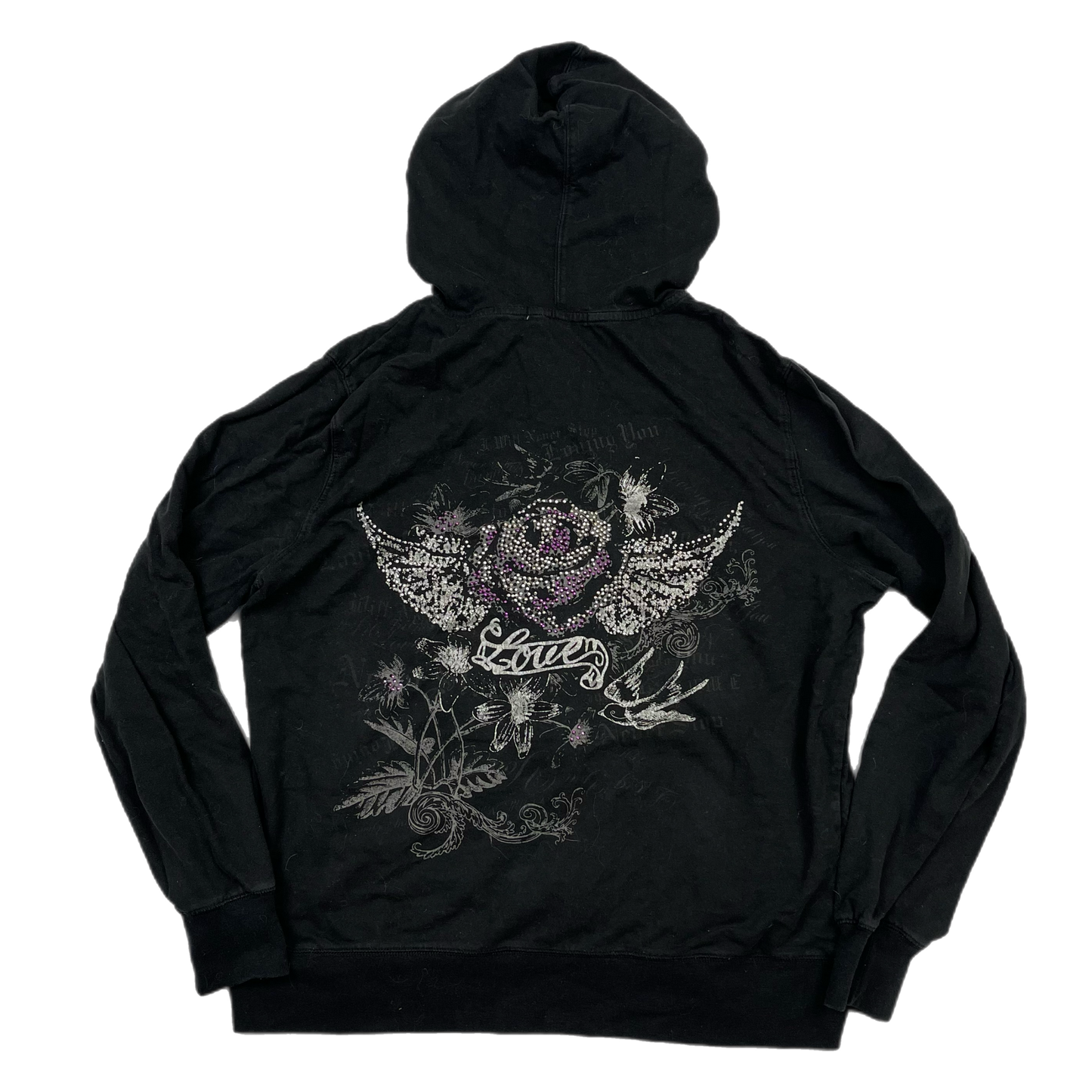 Grunge mcbling graphic hoodie (L)