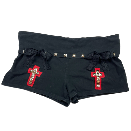 Mallgoth upcycled stud mini shorts (L/XL)