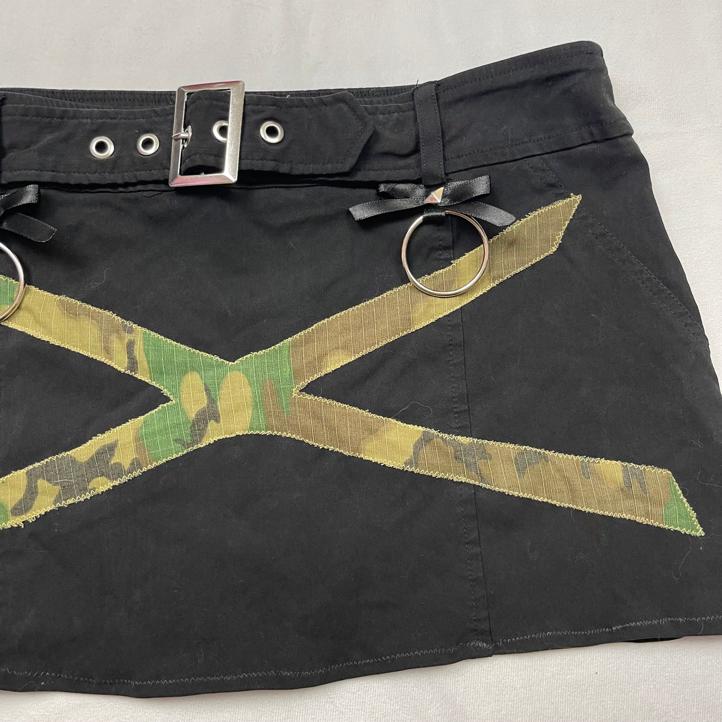 Mallgoth X upcycled mini skirt (32”)