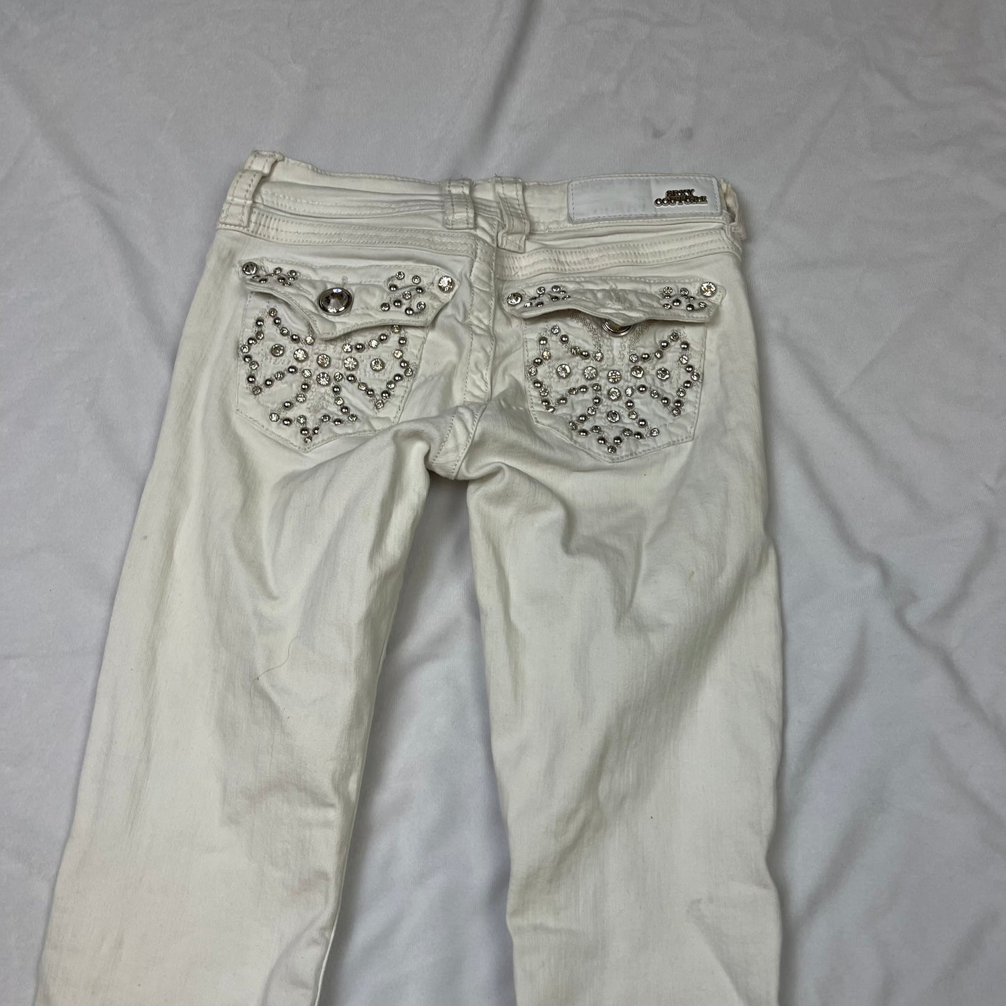 Mcbling low rise white jeans (26”)