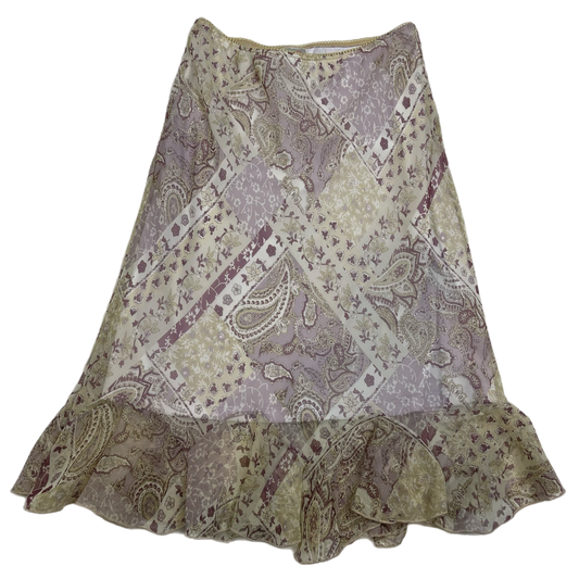 Boho paisley mesh midi skirt (M)