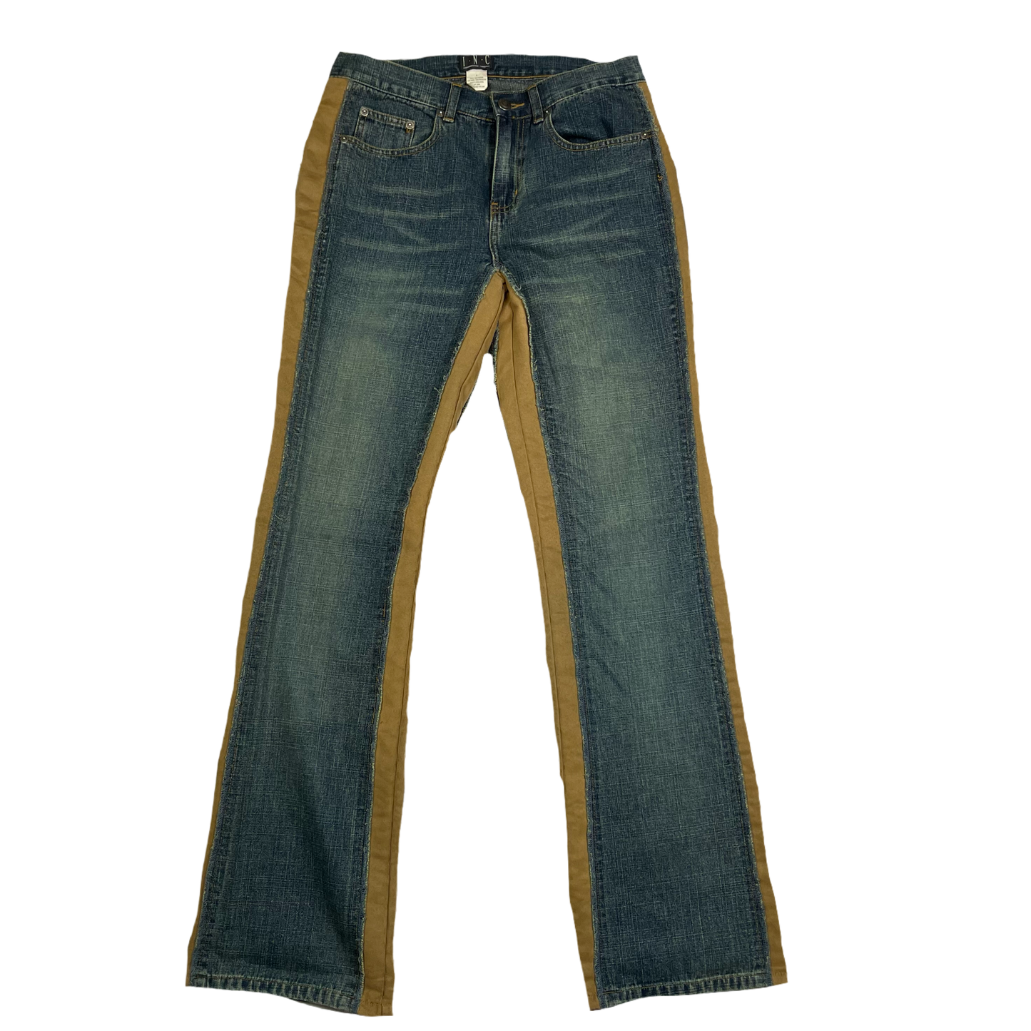 Y2K suede panel jeans (28”)