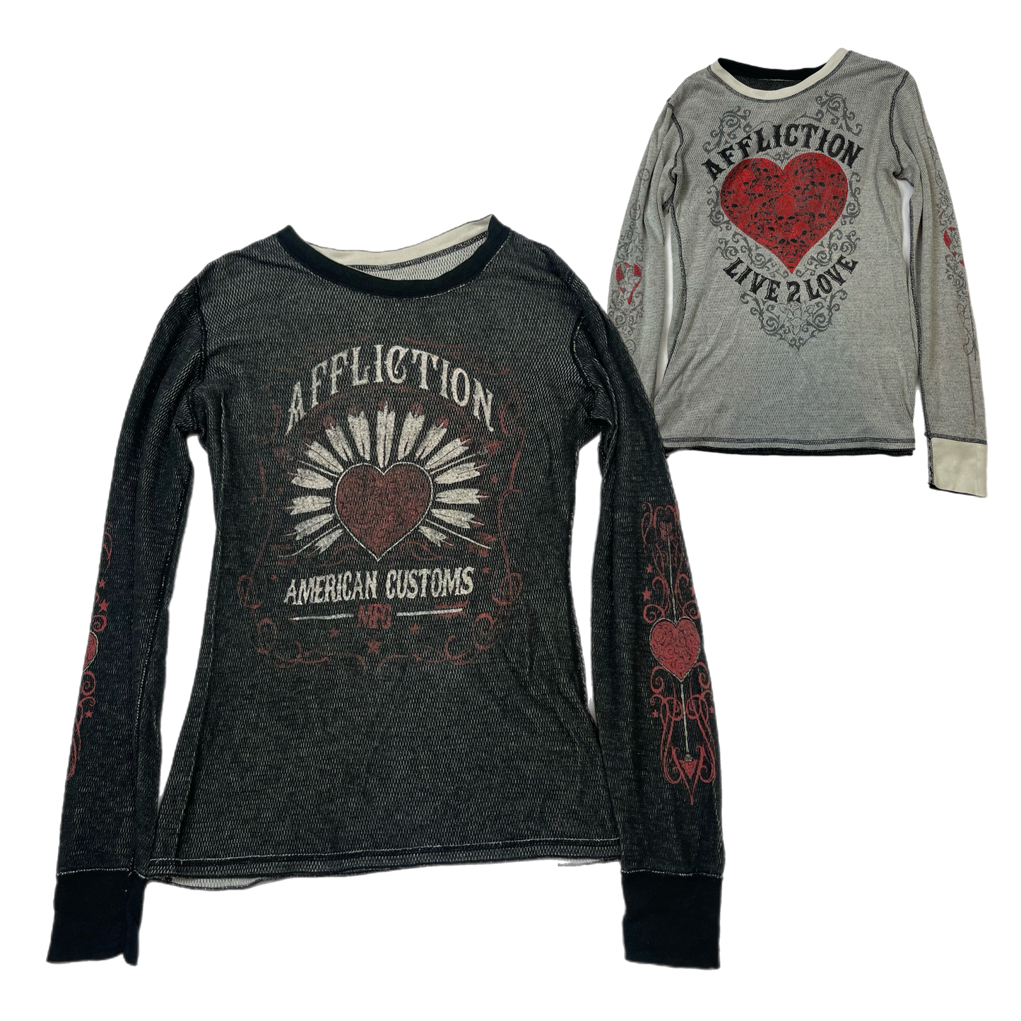 Affliction reversible thermal long sleeve top (L)