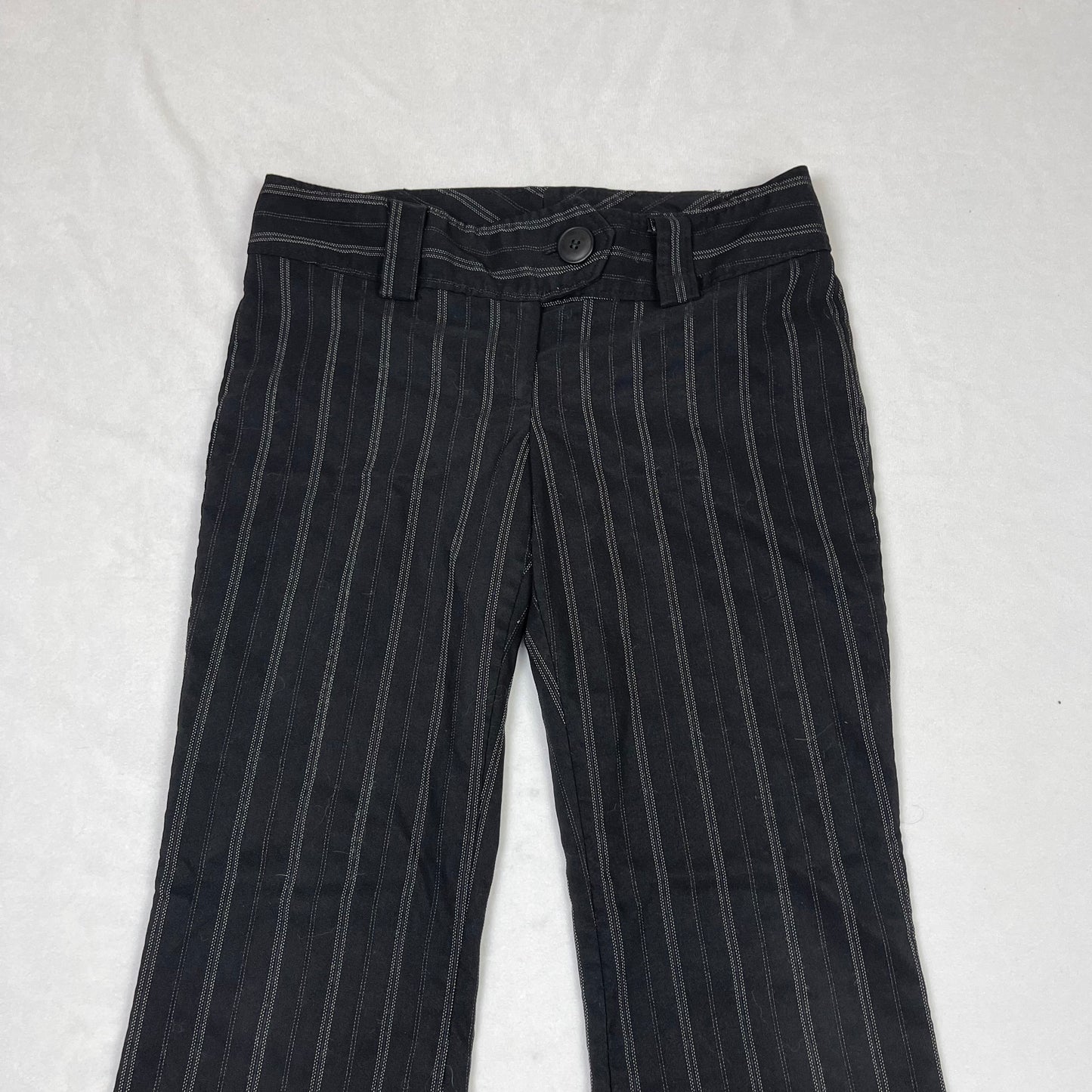 Grunge pinstripe bootcut pants (31”)