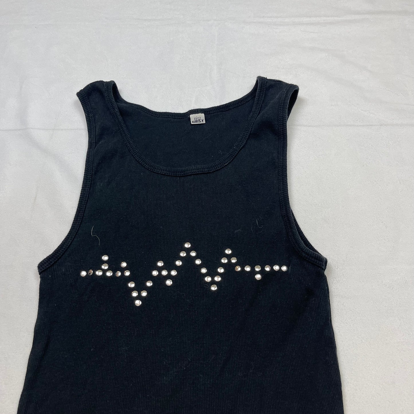 Emo studded heart line graphic top (S/M)