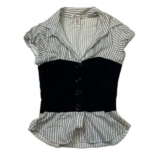 Y2K pinstripe button down blouse (L)