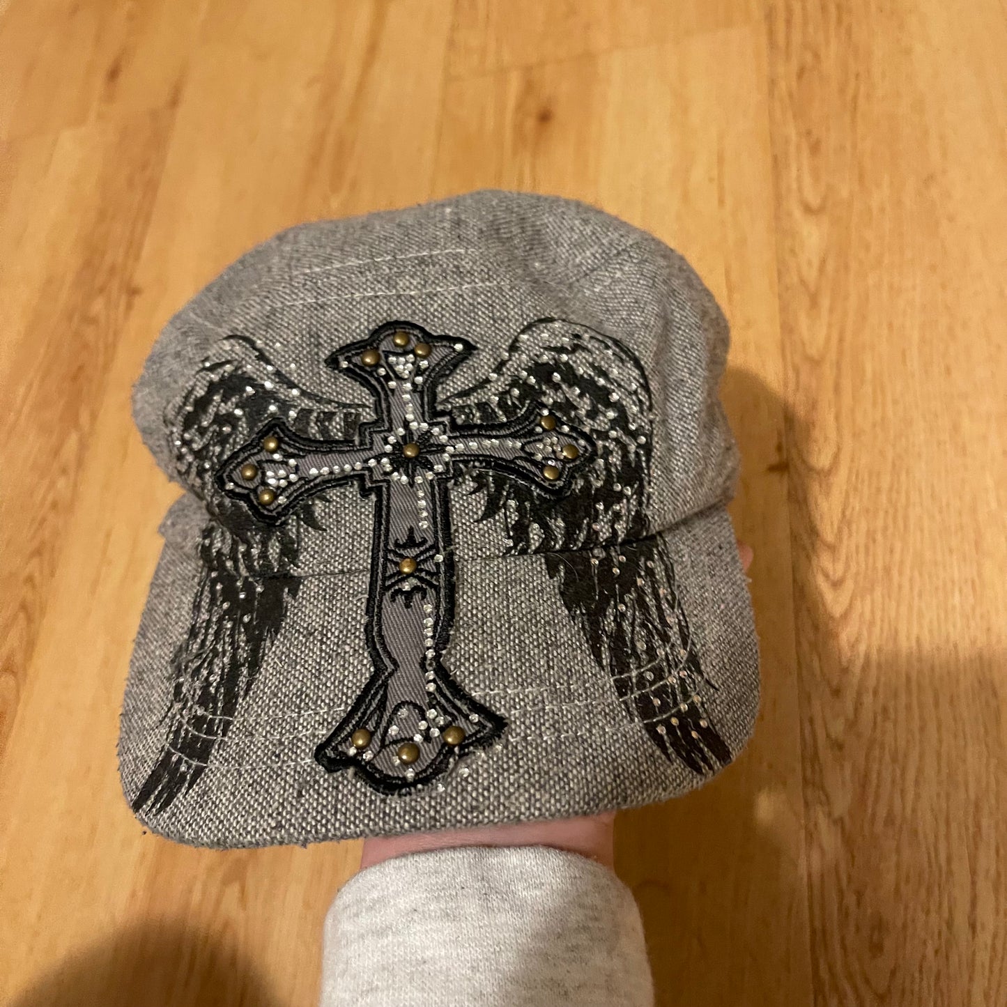 Emo cross angel wing hat