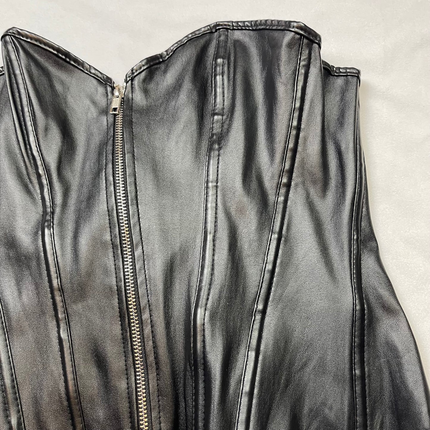 Grunge faux leather corset (L)