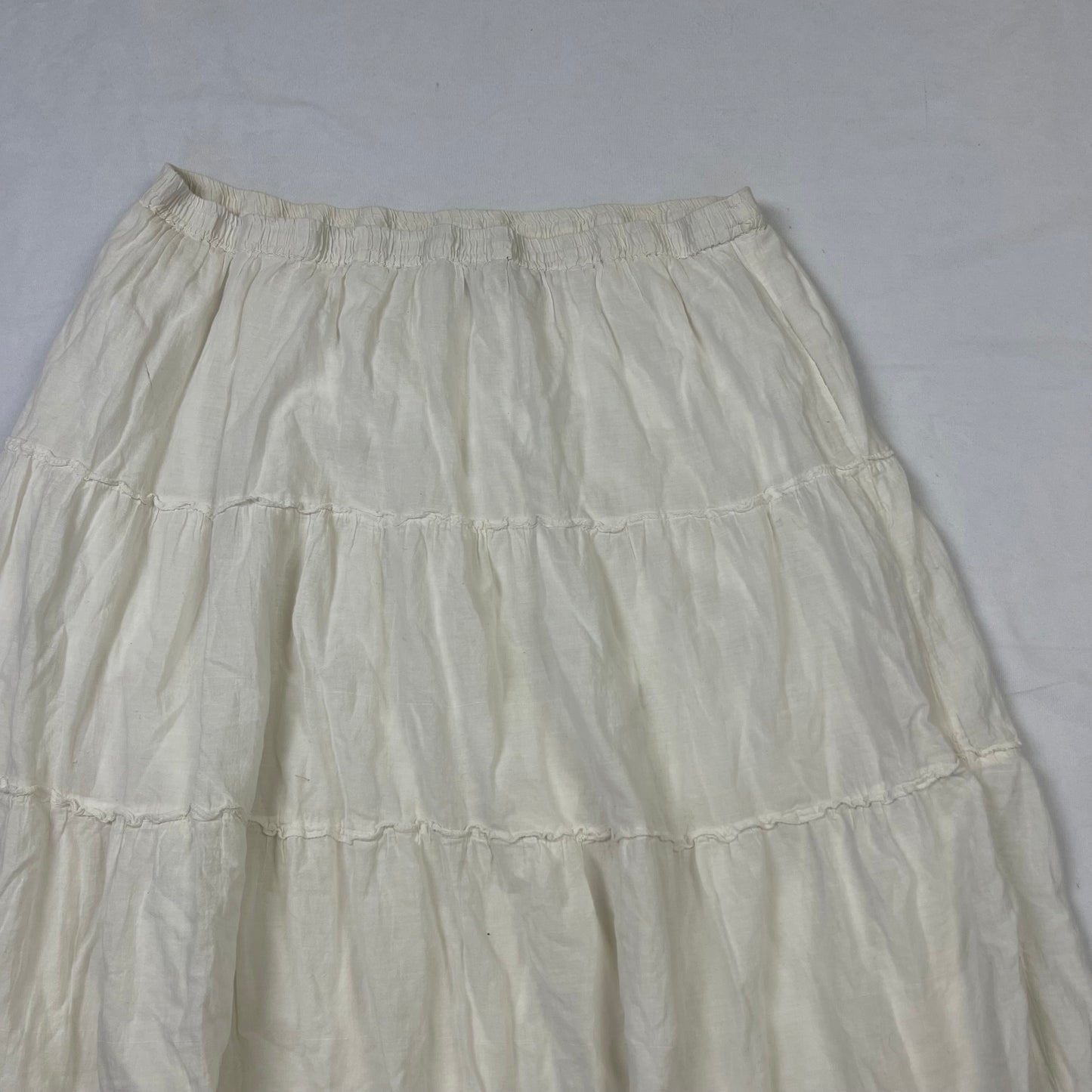 Y2K flowy white maxi skirt (2X)