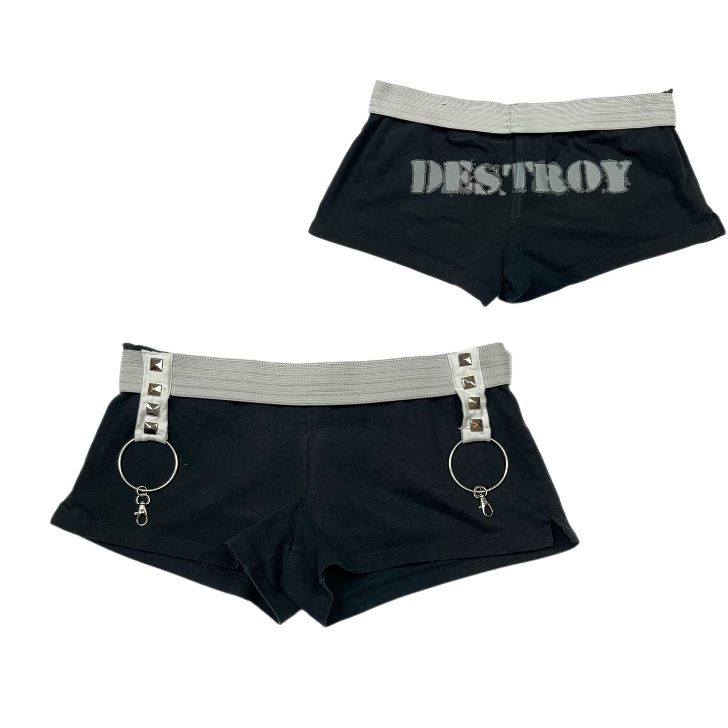 Mallgoth upcycled destroy shorts (33”)