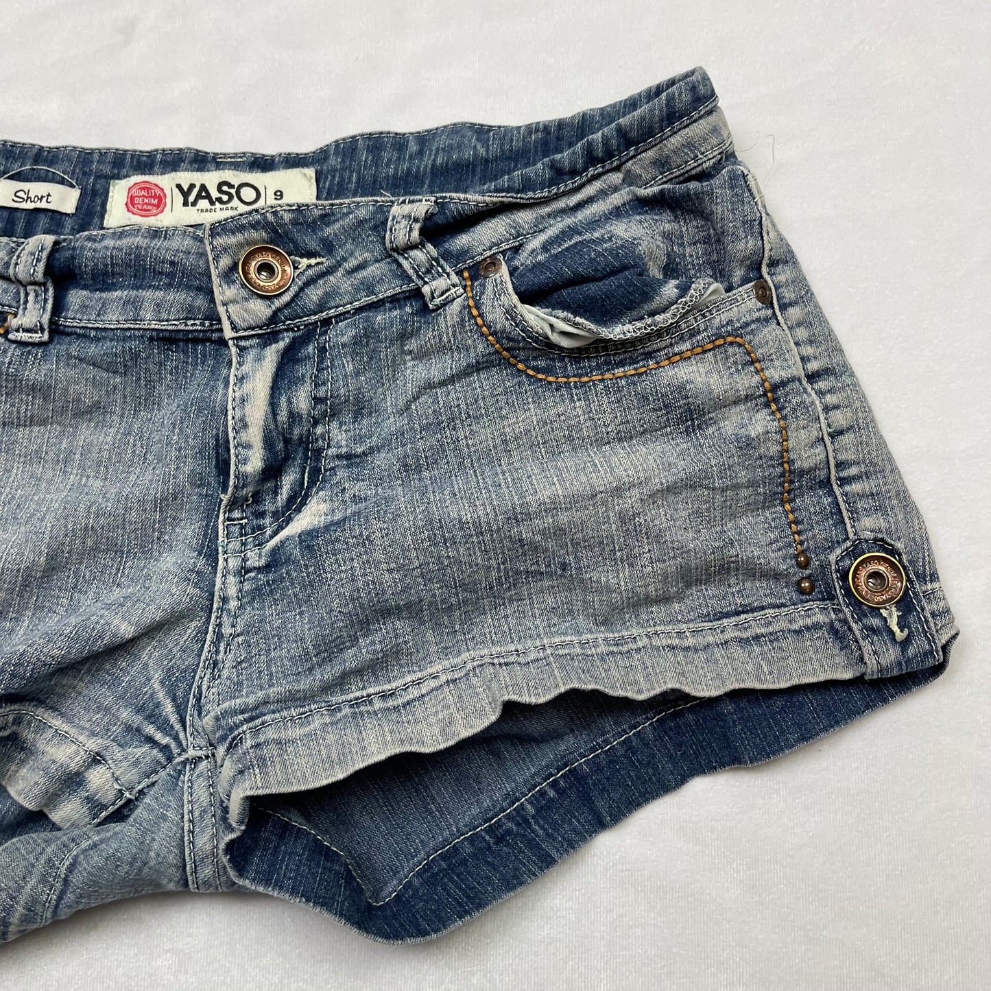 Grunge distressed mini shorts (32”)