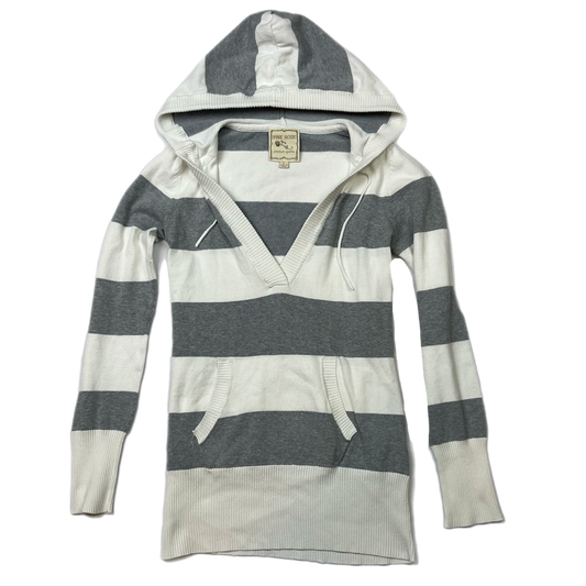 Y2K striped knit hoodie (L)