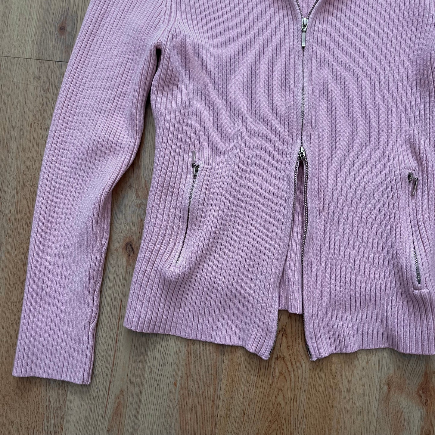 Y2K baby pink ribbed hoodie (XL)