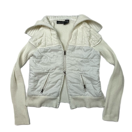 Y2K ribbed double zipper jacket (L)