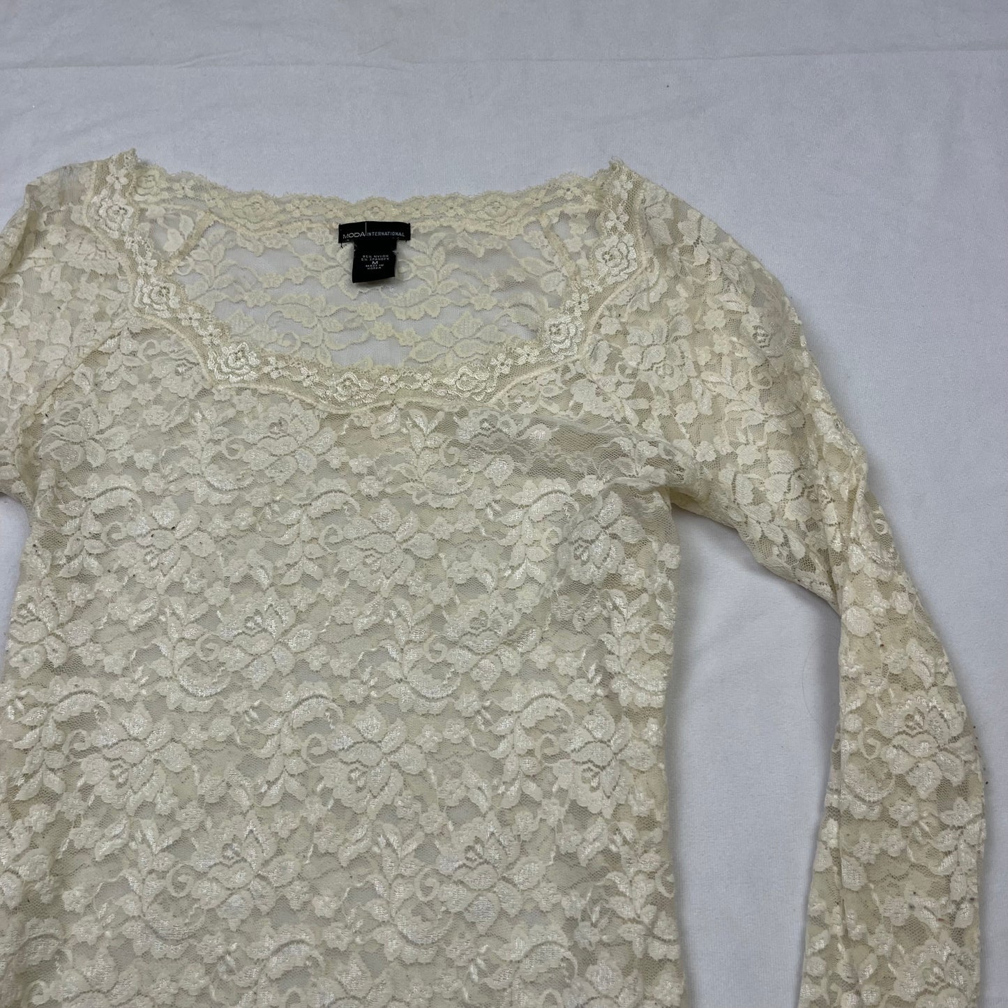 Y2K sheer lace long sleeve top (M)