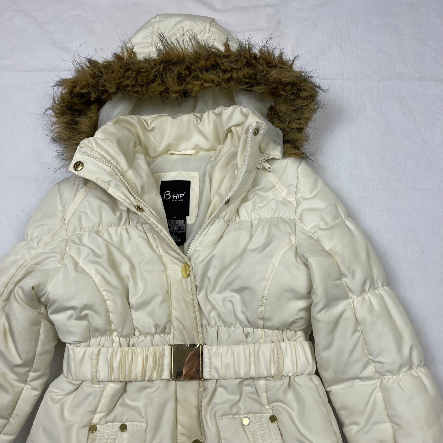 Y2K mcbling puffer fur jacket (XS)