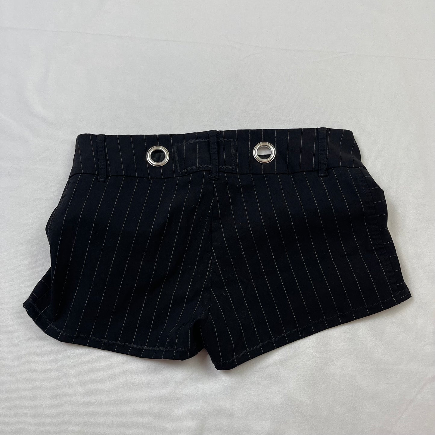 Emo upcycled grommet mini shorts (28”)