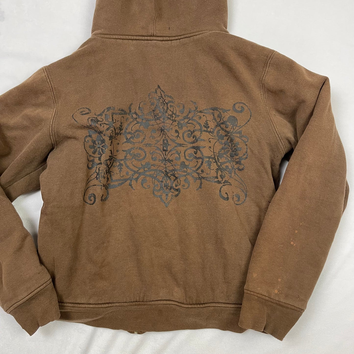 Grunge graphic sherpa lined hoodie (S)